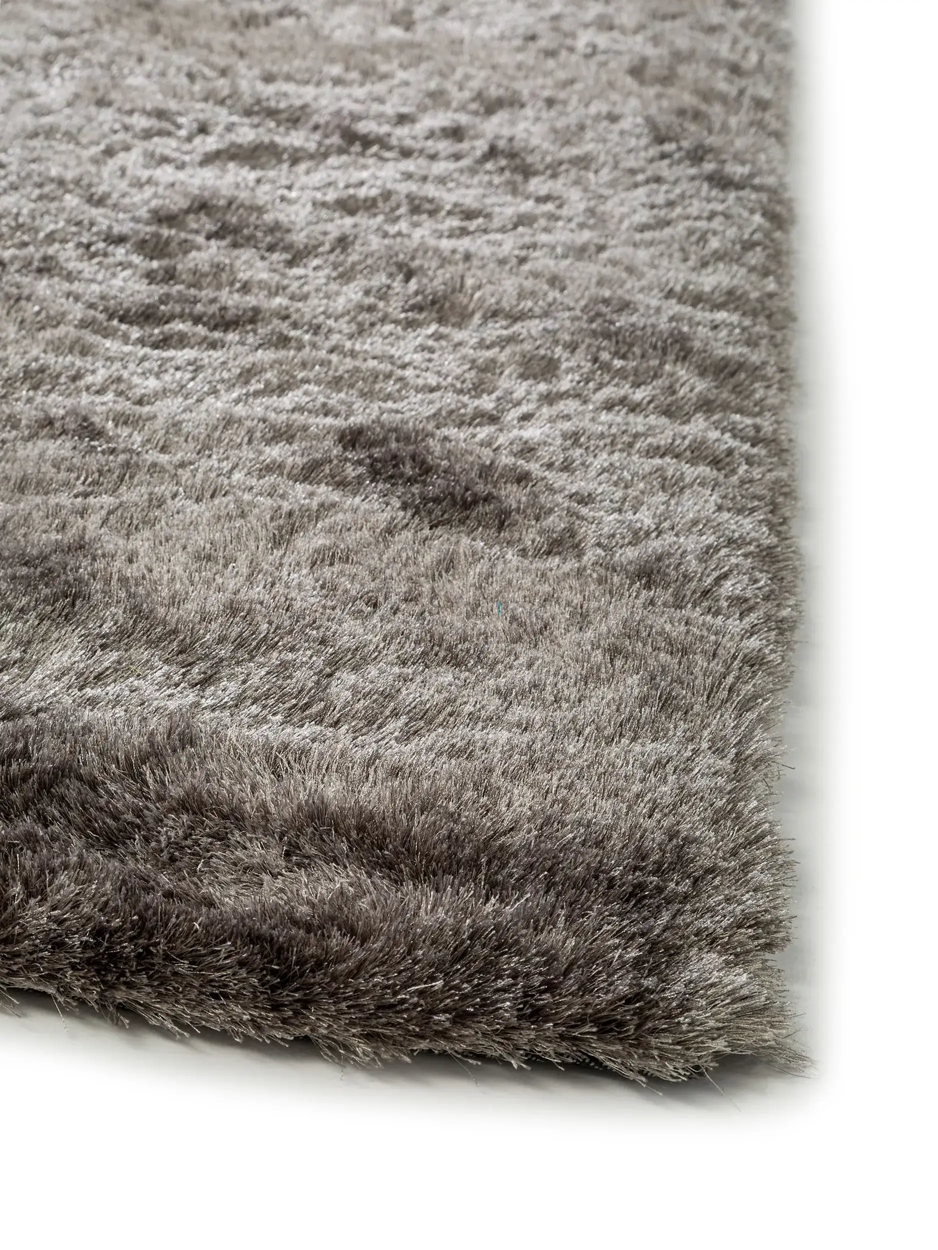 Teppich aus 100% Polyester in Grau mit 100% Polyester hohem Flor von benuta Nest