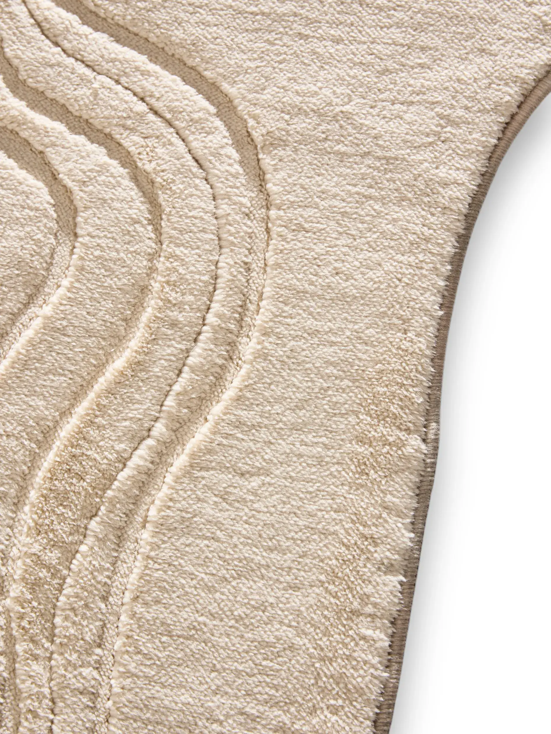 Tapete de 100% Polyester em Beige com pelo de 100% Polyester de altura da benuta Pop