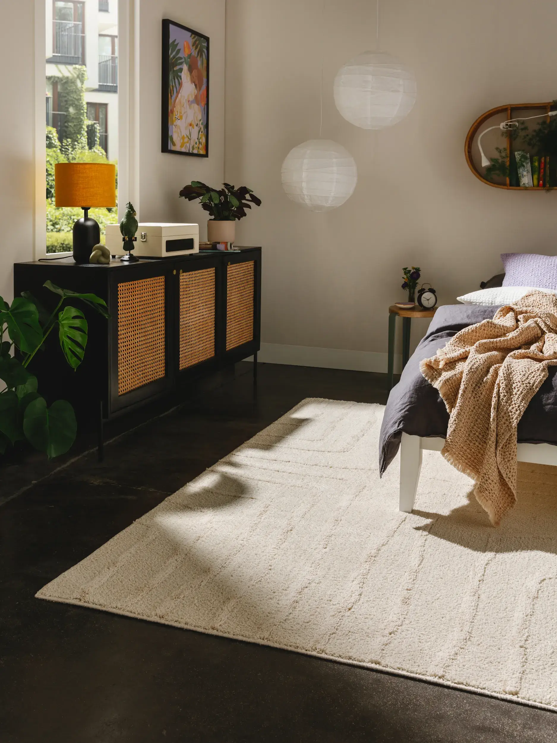 Tapis en 100% Polyester en Blanc avec une pile de 100% Polyester de hauteur de benuta POP