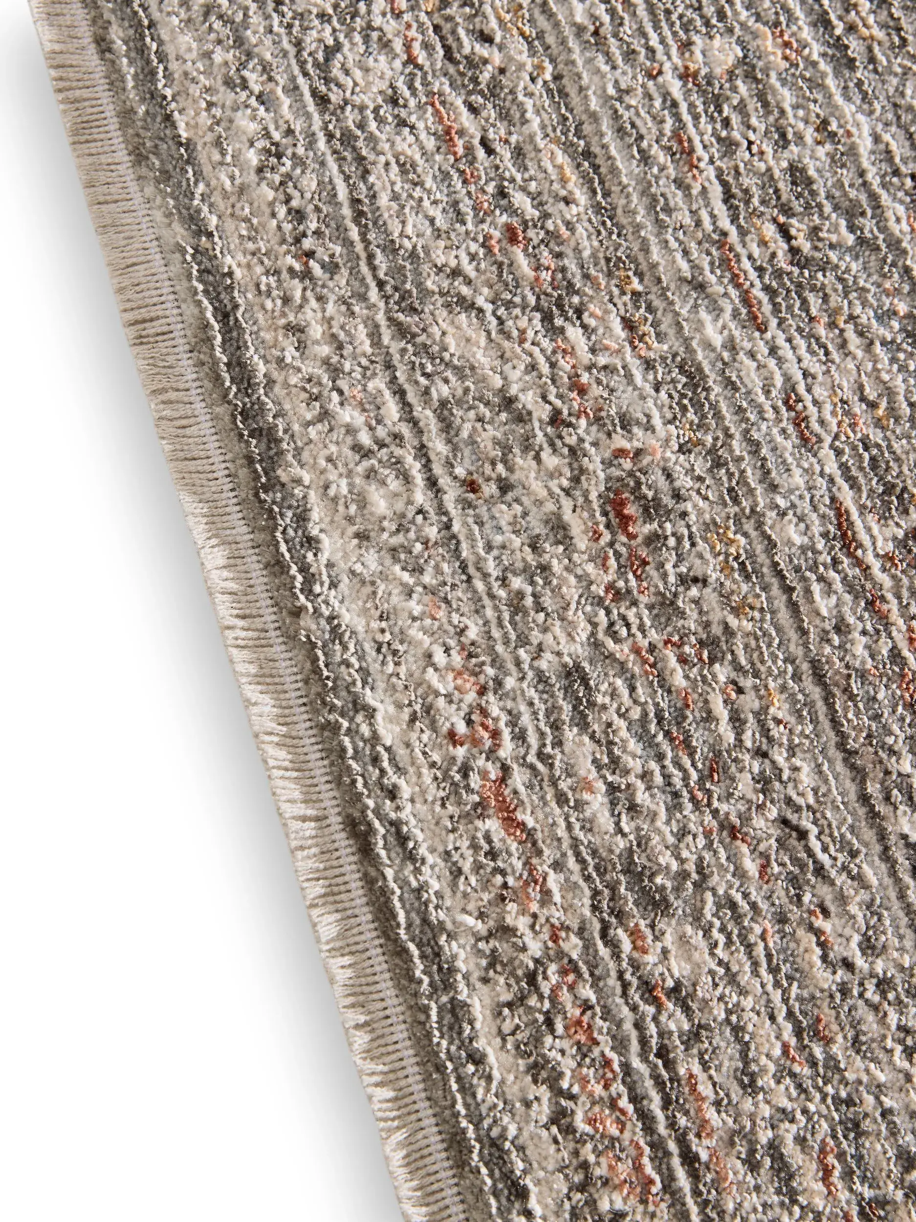 Rug made of 100% Polyester in Grey with a 100% Polyester high pile by benuta Nest