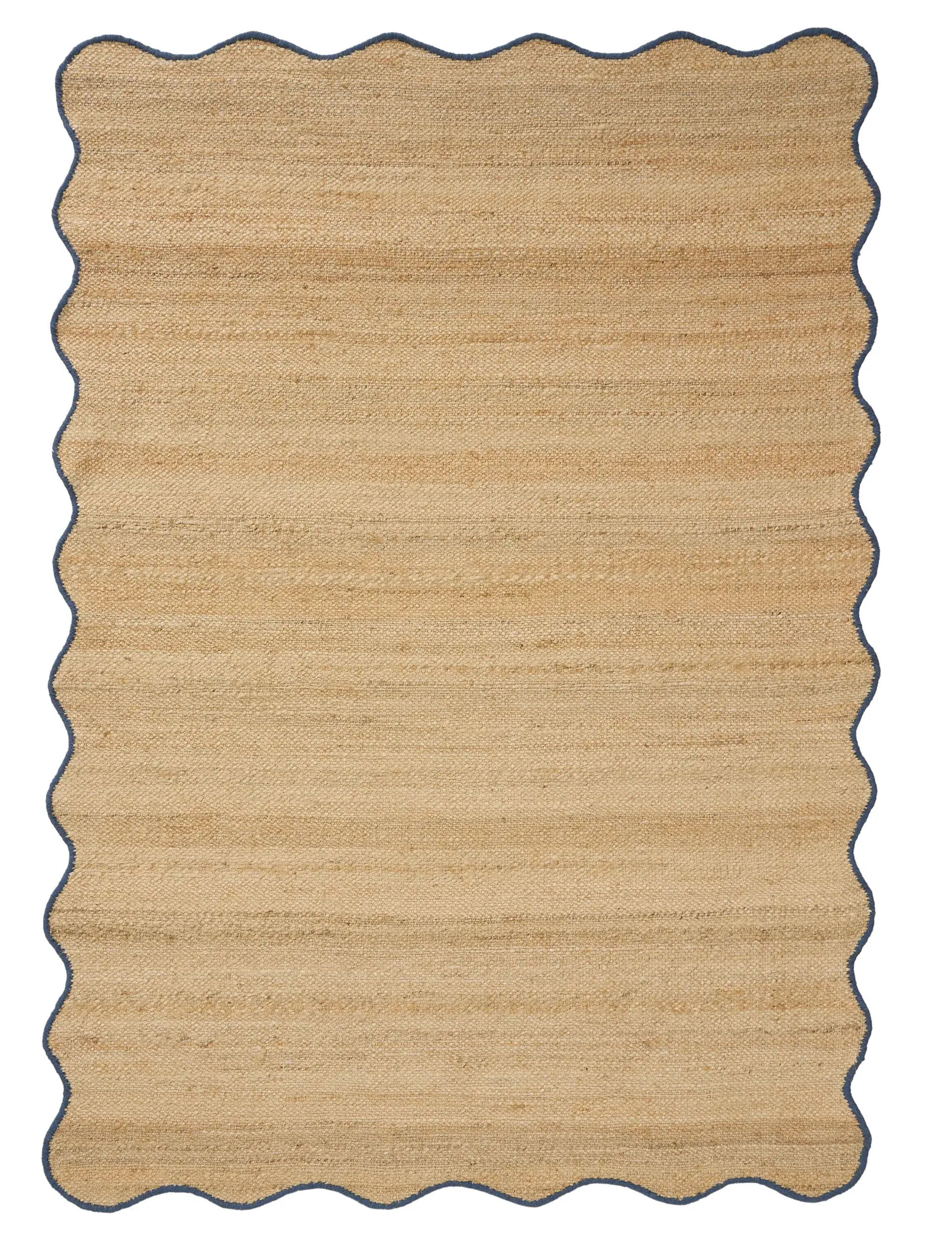 Alfombra de 91% Yute, 4% Algodón, 3% Lana, 2% Poliéster en Azul con un pelo de {{Placeholder_Pile Height}} de altura de benuta POP