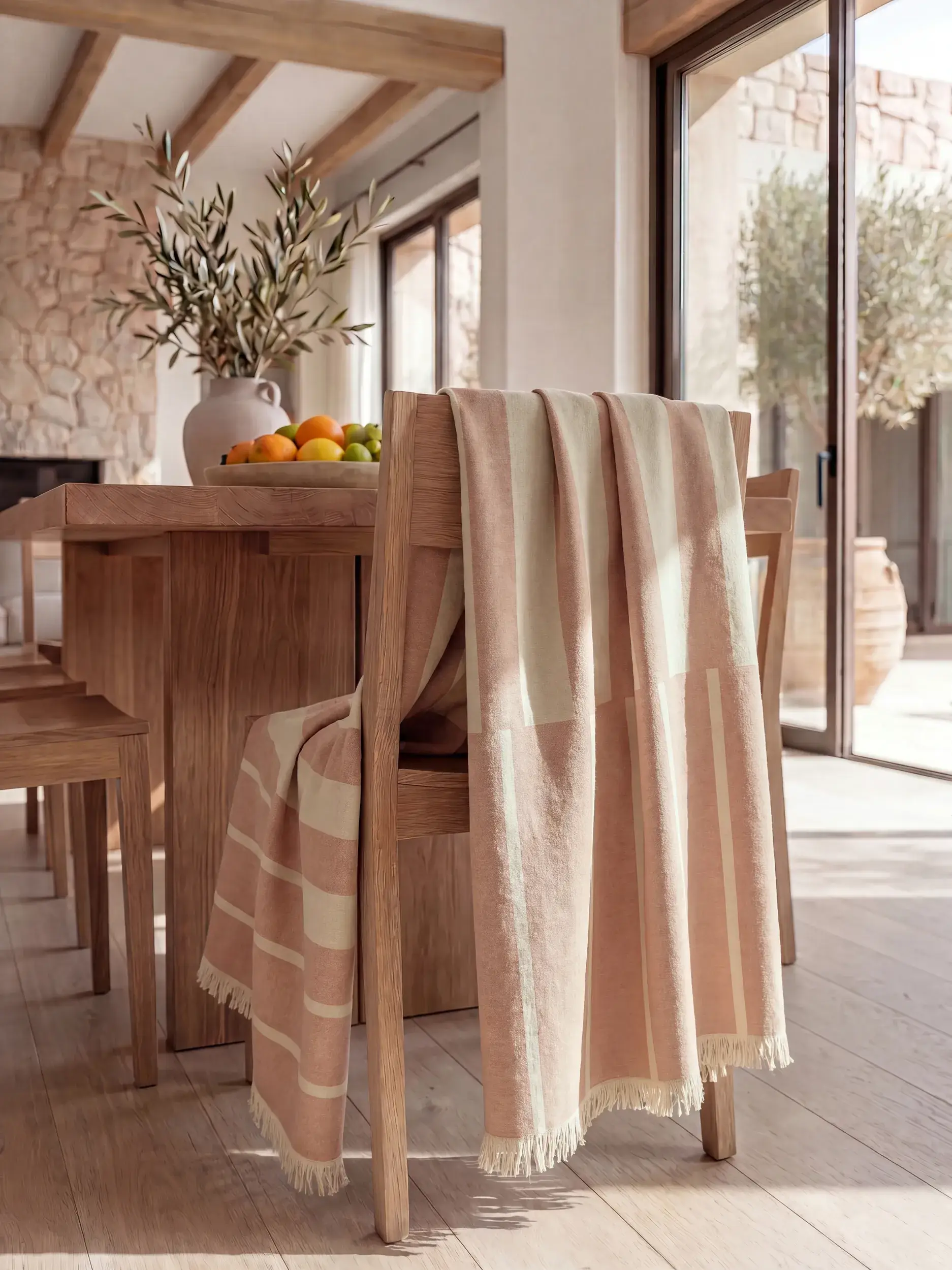 Couverture en coton Reed Marron de benuta Nest