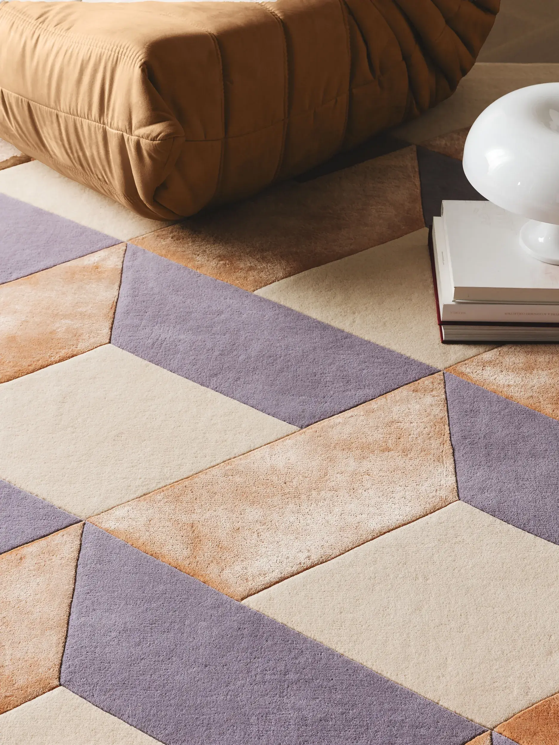 Teppich aus 70% Wolle, 30% Lyocell (Tencel™) in Multicolor mit 70% Wolle, 30% Lyocell (Tencel™) hohem Flor von benuta Finest