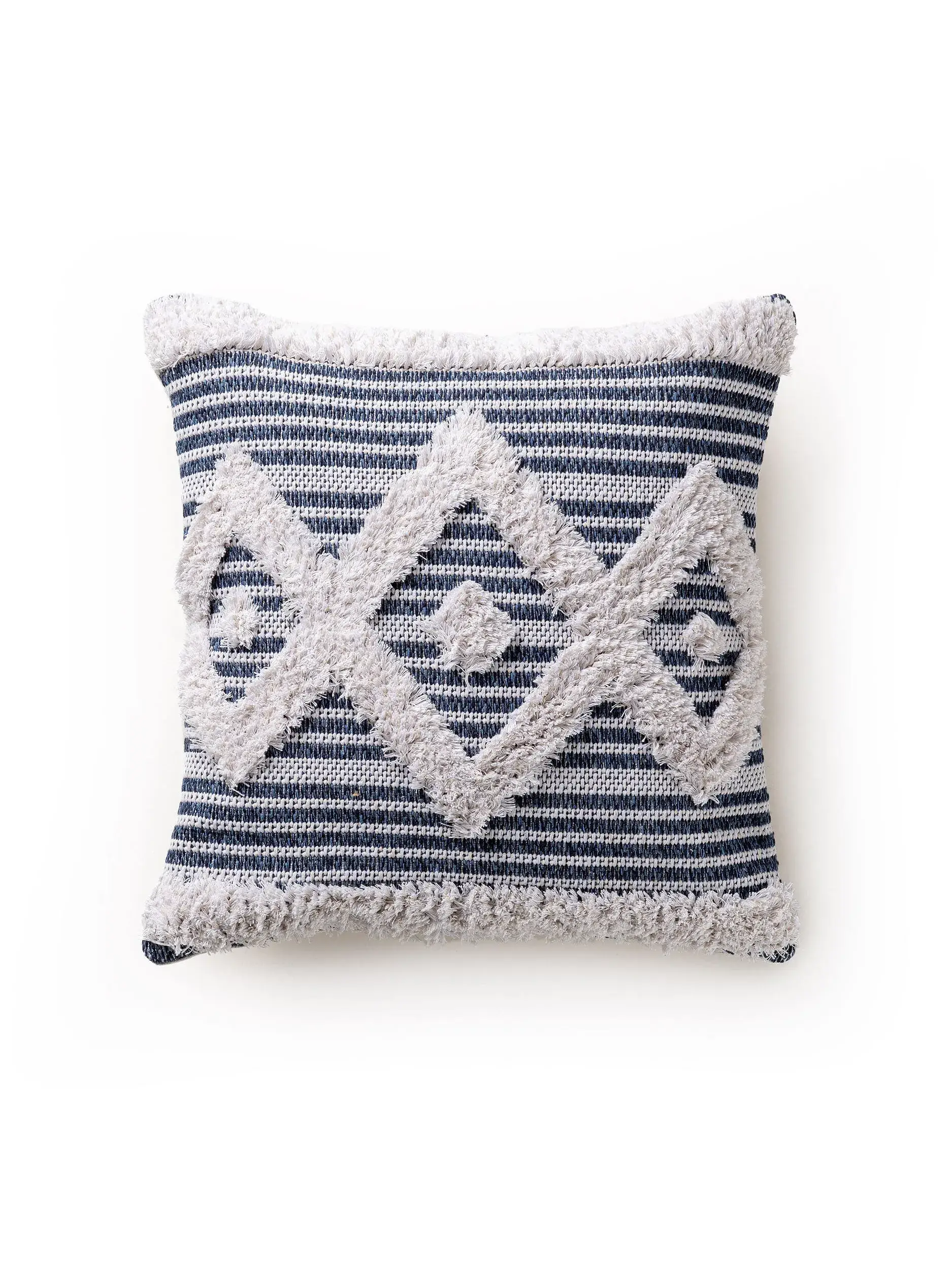 Kissenbezug Lundi Blau Geometrisch-suunnittelussa, valmistettu 100% puuvillaaista, benuta Popin toimesta