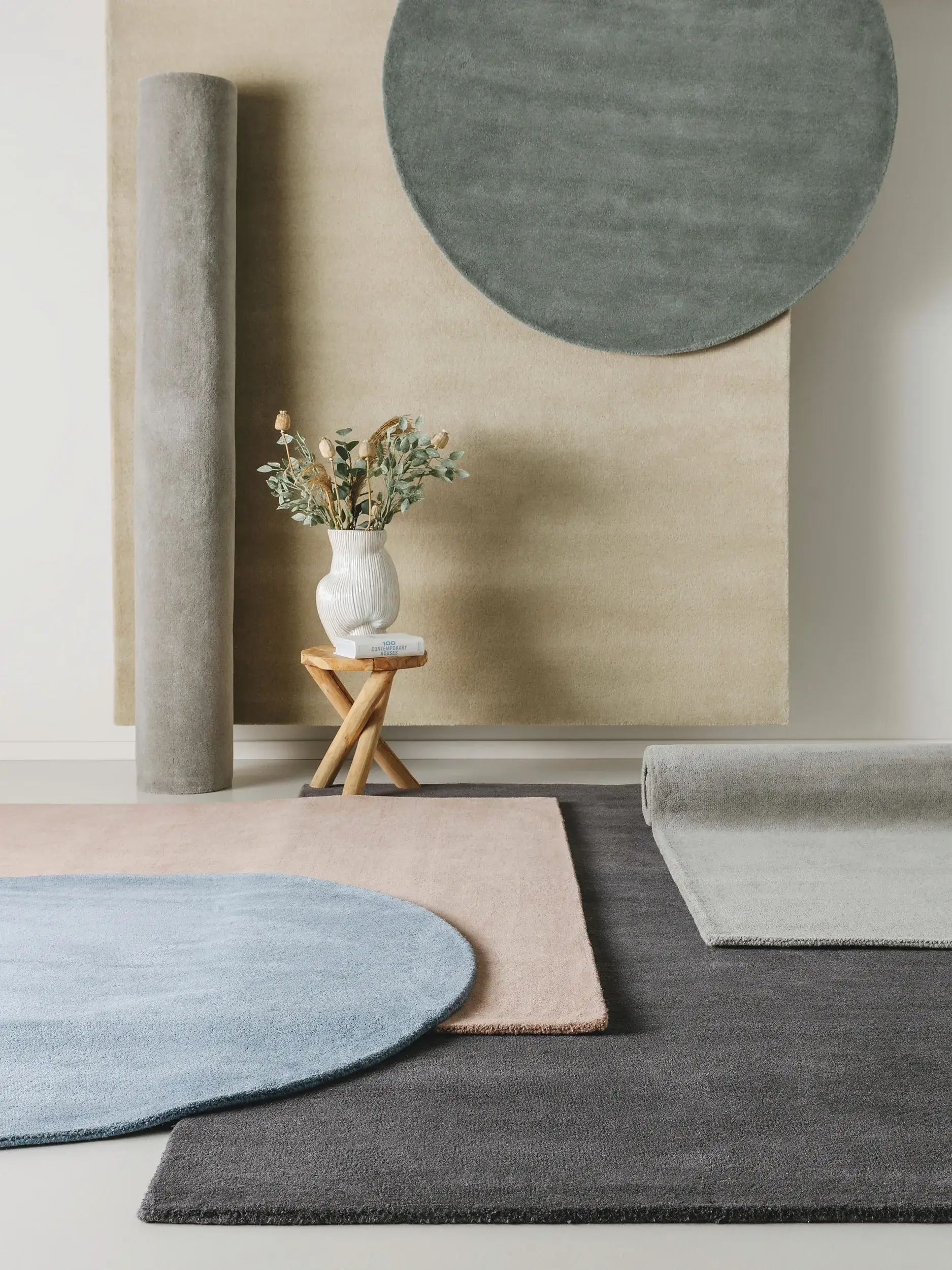 Teppich aus 100% Wolle in Rosa mit 100% Wolle hohem Flor von benuta Nest