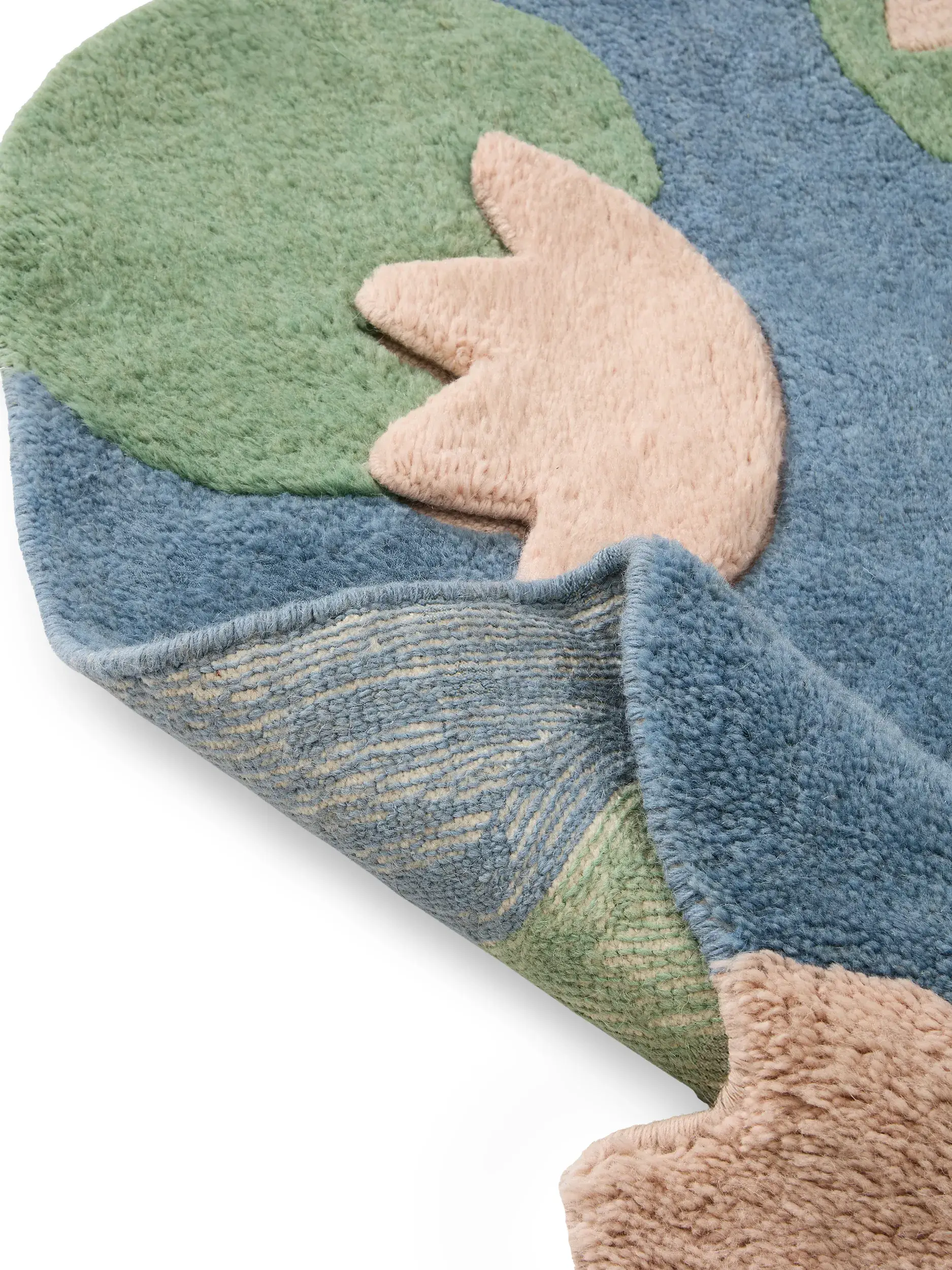 Teppich aus 100% Wolle in Multicolor mit 100% Wolle hohem Flor von Lytte