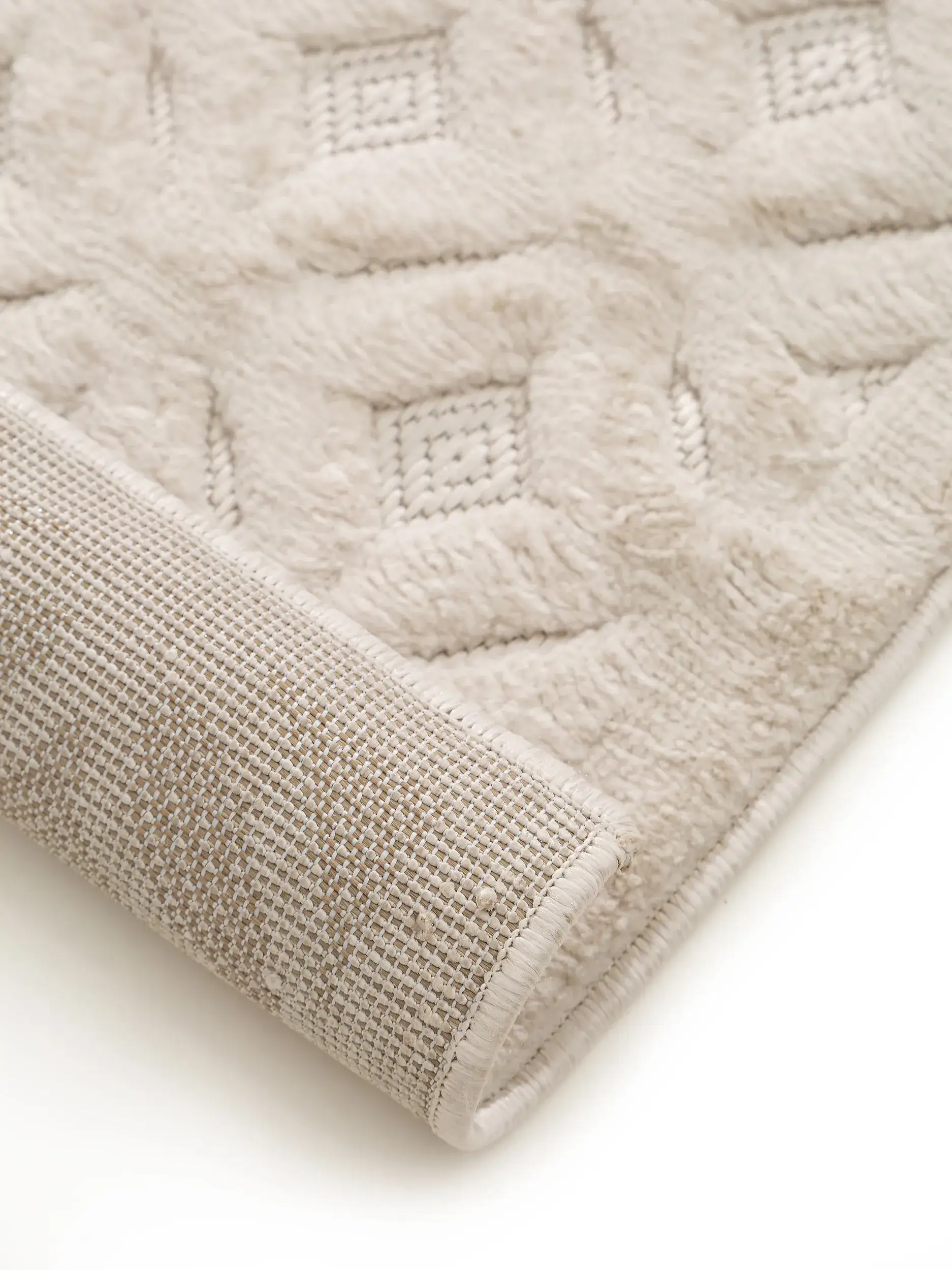 Matta av 100% Polypropen i Beige med 100% Polypropen hög lugg från benuta nest