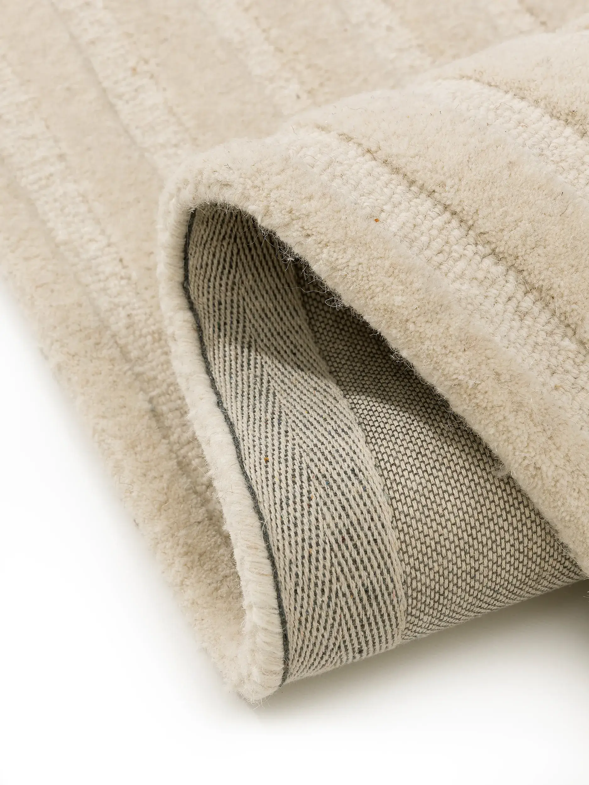 Teppich aus 100% Wolle in Weiß mit 100% Wolle hohem Flor von benuta Pure