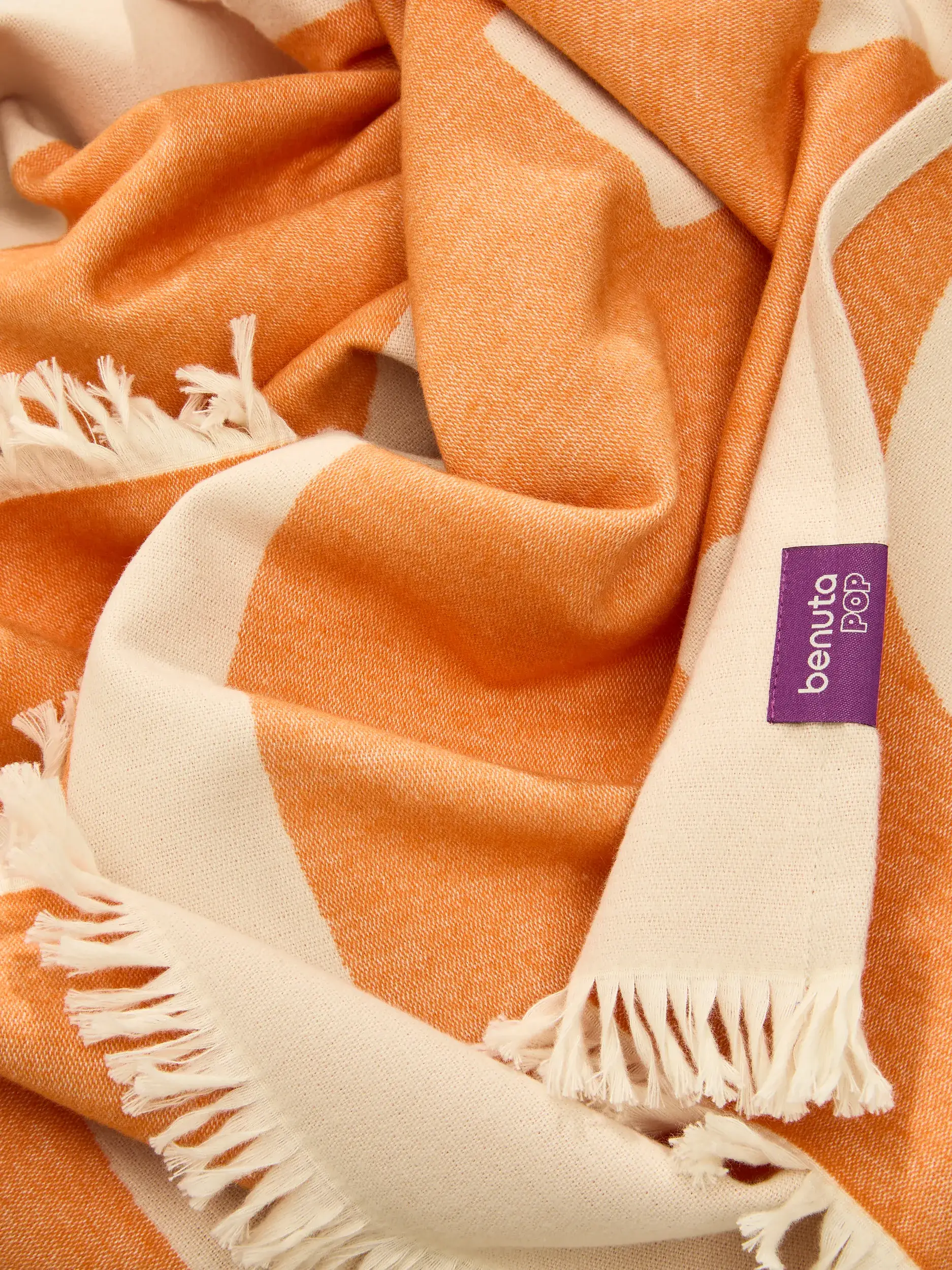 Baumwolldecke Jacky Orange von benuta Pop