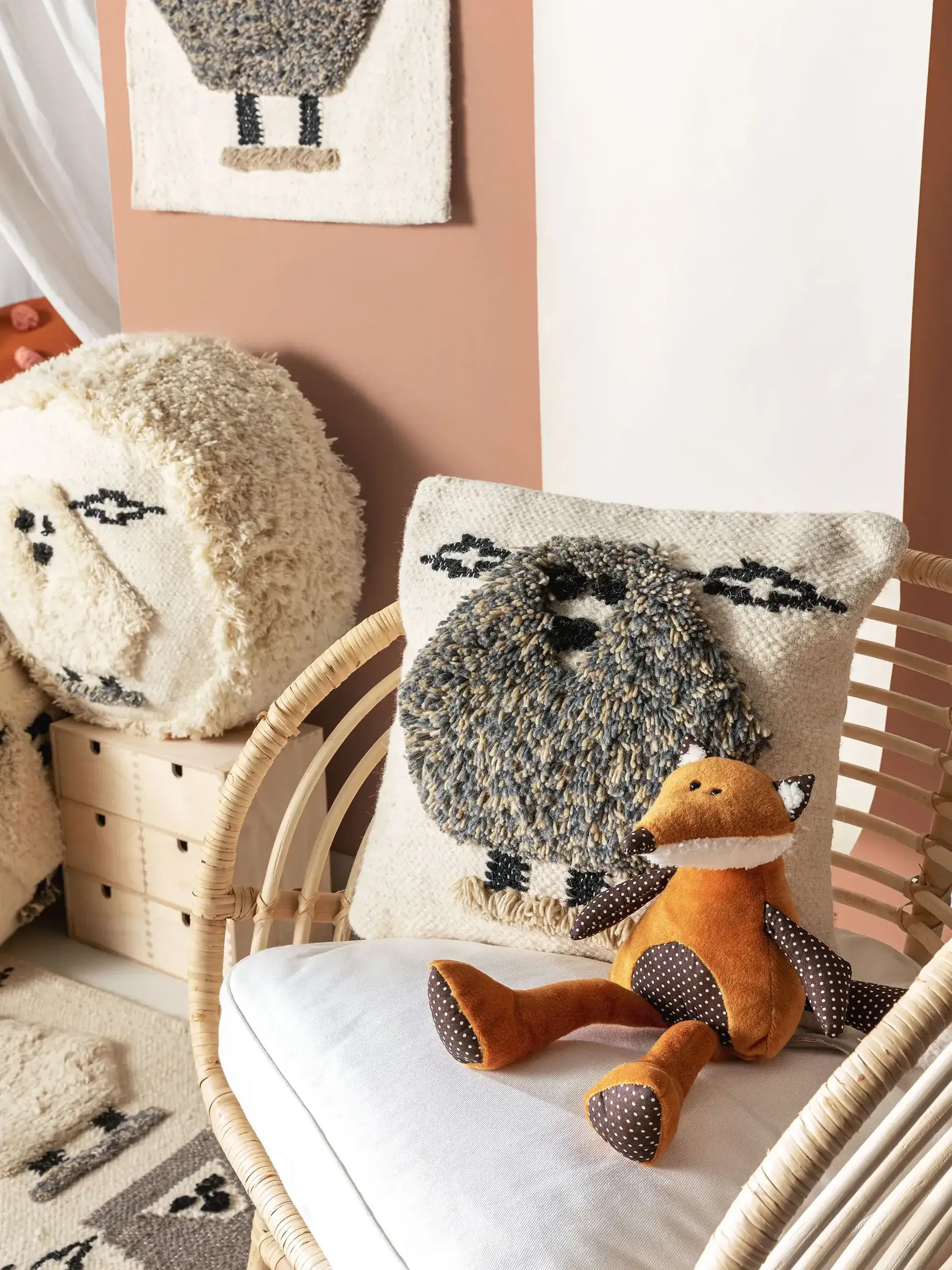 Örngott Shawn Grå med Barnmotiv-design i 80% Wool, 20% Polyester från Lytte