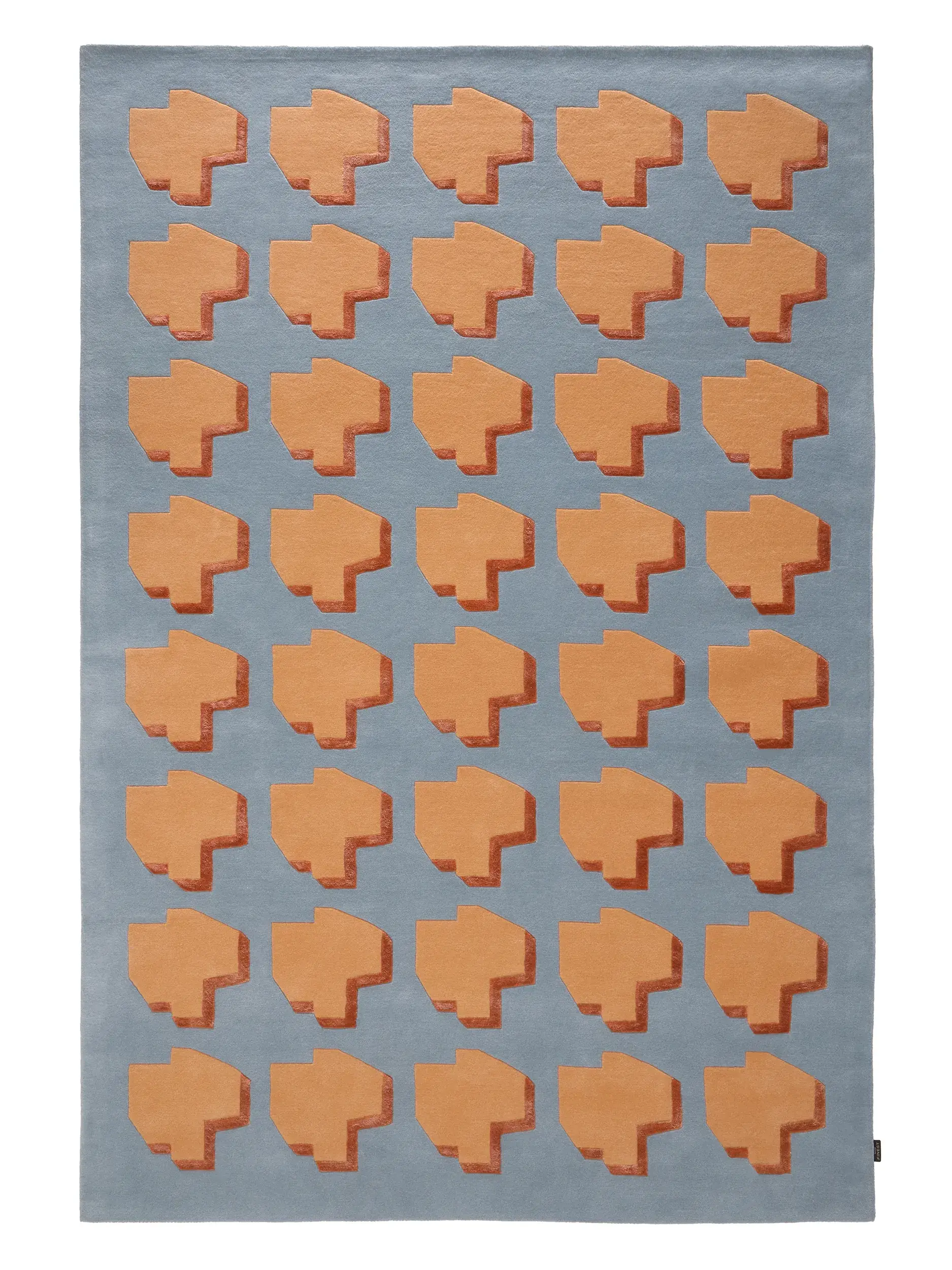 Matta Keith av 90% Ull, 10% Lyocell (Tencel™) i Orange från benuta Finest