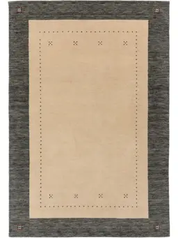 Alfombra de lana Jamal Beige/Gris