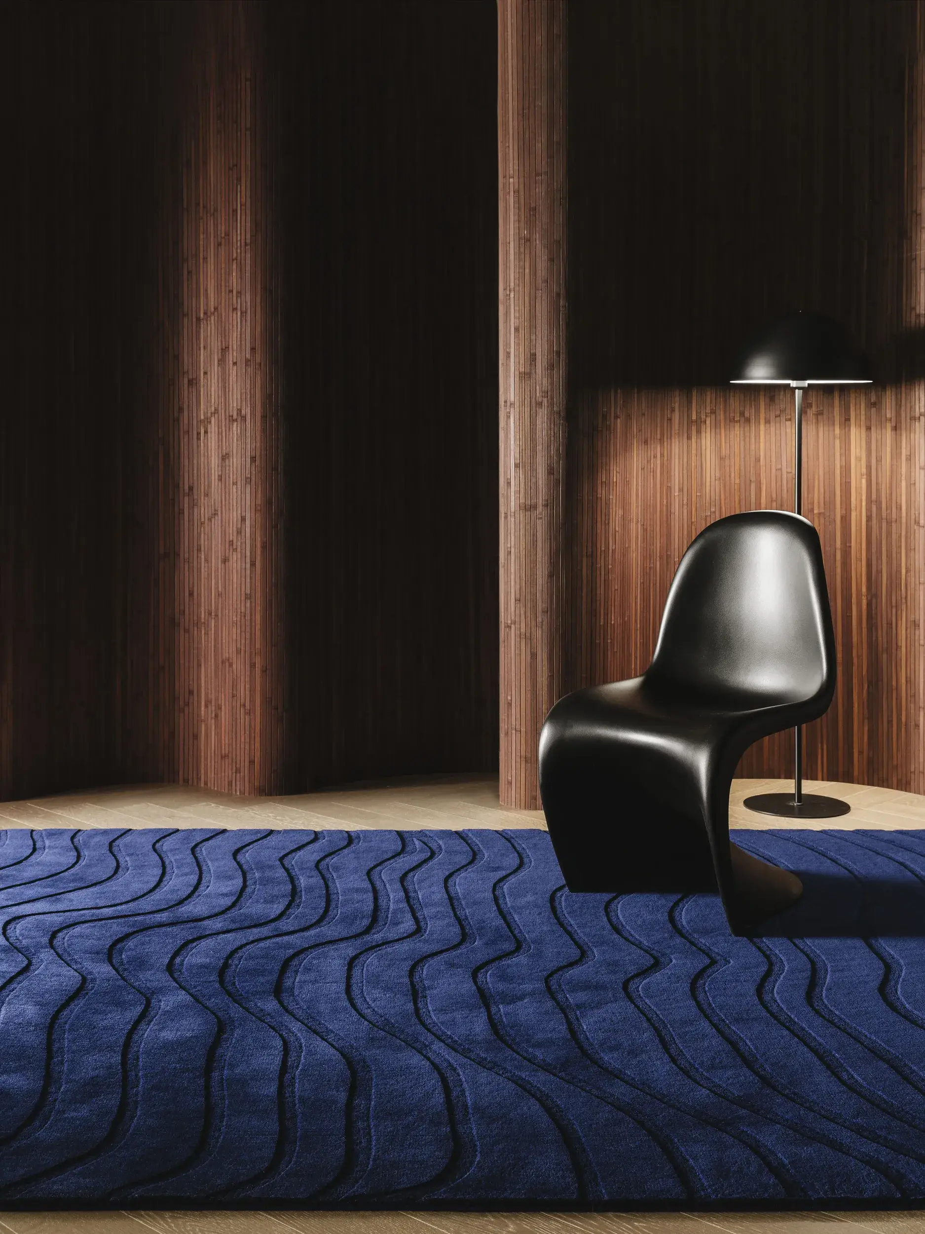 Alfombra de 100% Lana (de Nueva Zelanda) en Azul con un pelo de {{Placeholder_Pile Height}} de altura de benuta Finest