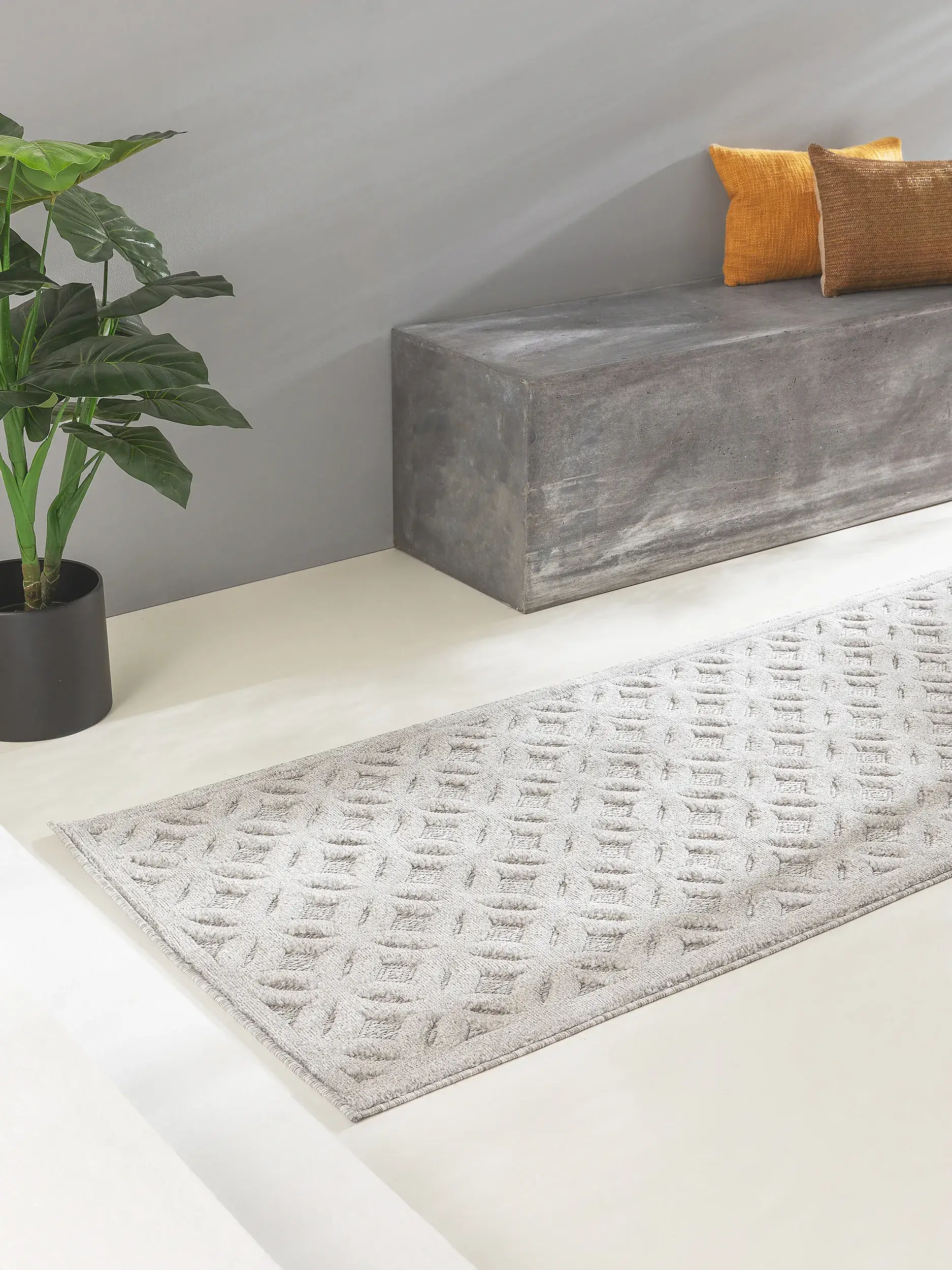 Teppich Bonte aus 100% Polypropylen in Grau von benuta Nest