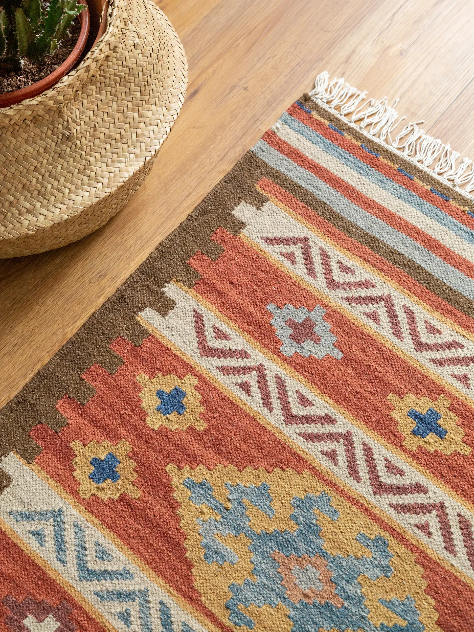 Teppich aus 90% Wolle, 10% Baumwolle in Multicolor mit 90% Wolle, 10% Baumwolle hohem Flor von benuta Pure