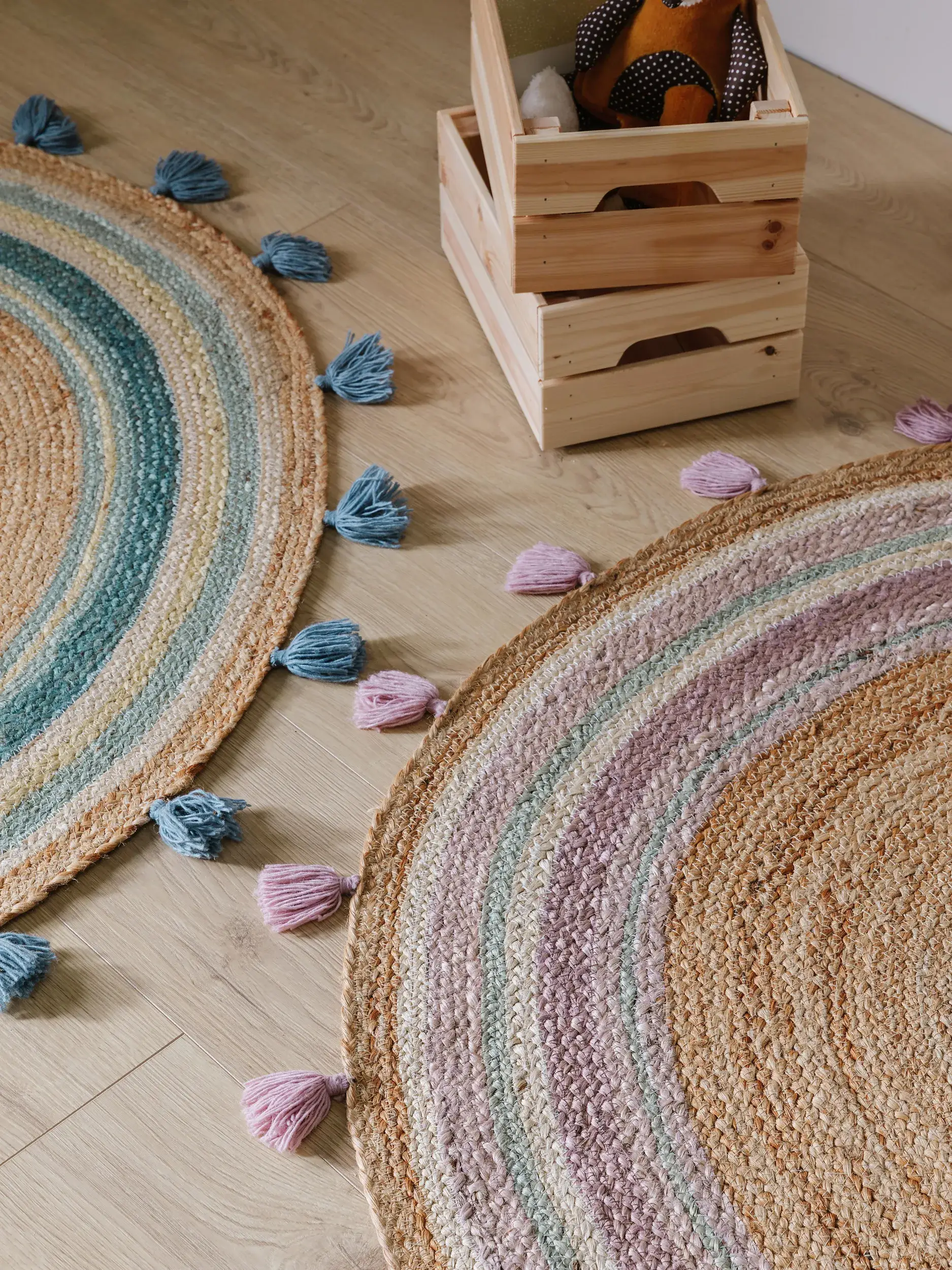 Teppe av 100% Jute i Multicolor med 100% Jute høy lugg fra Lytte