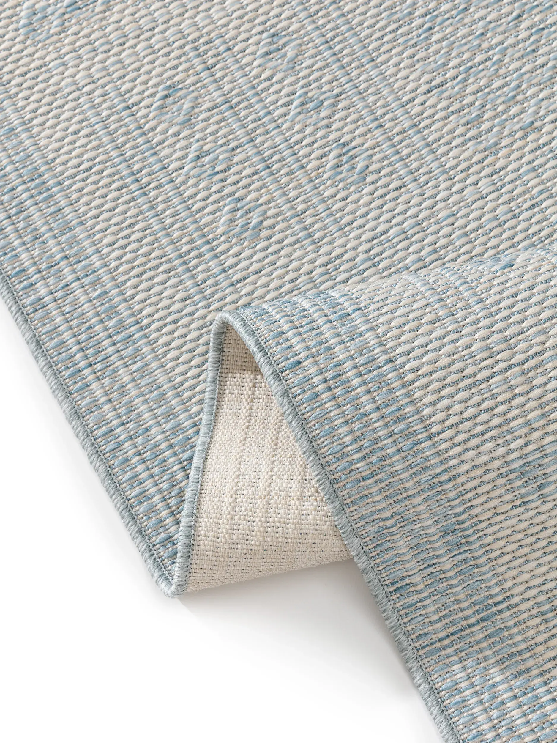 Teppich aus 100% Polypropylen in Blau mit 100% Polypropylen hohem Flor von benuta Nest