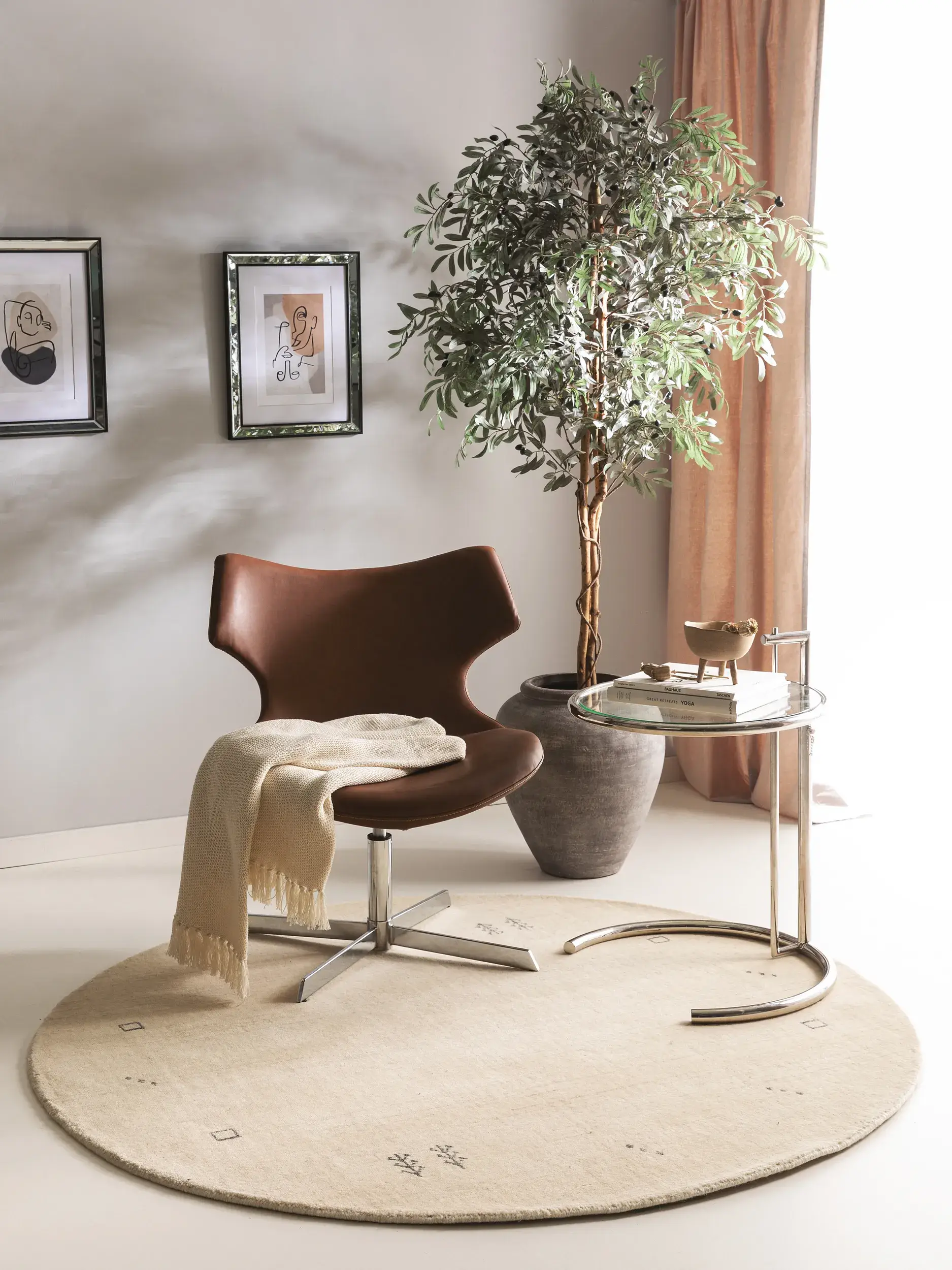 Teppe av 100% Wolle i Beige med 100% Wolle høy lugg fra benuta Nest