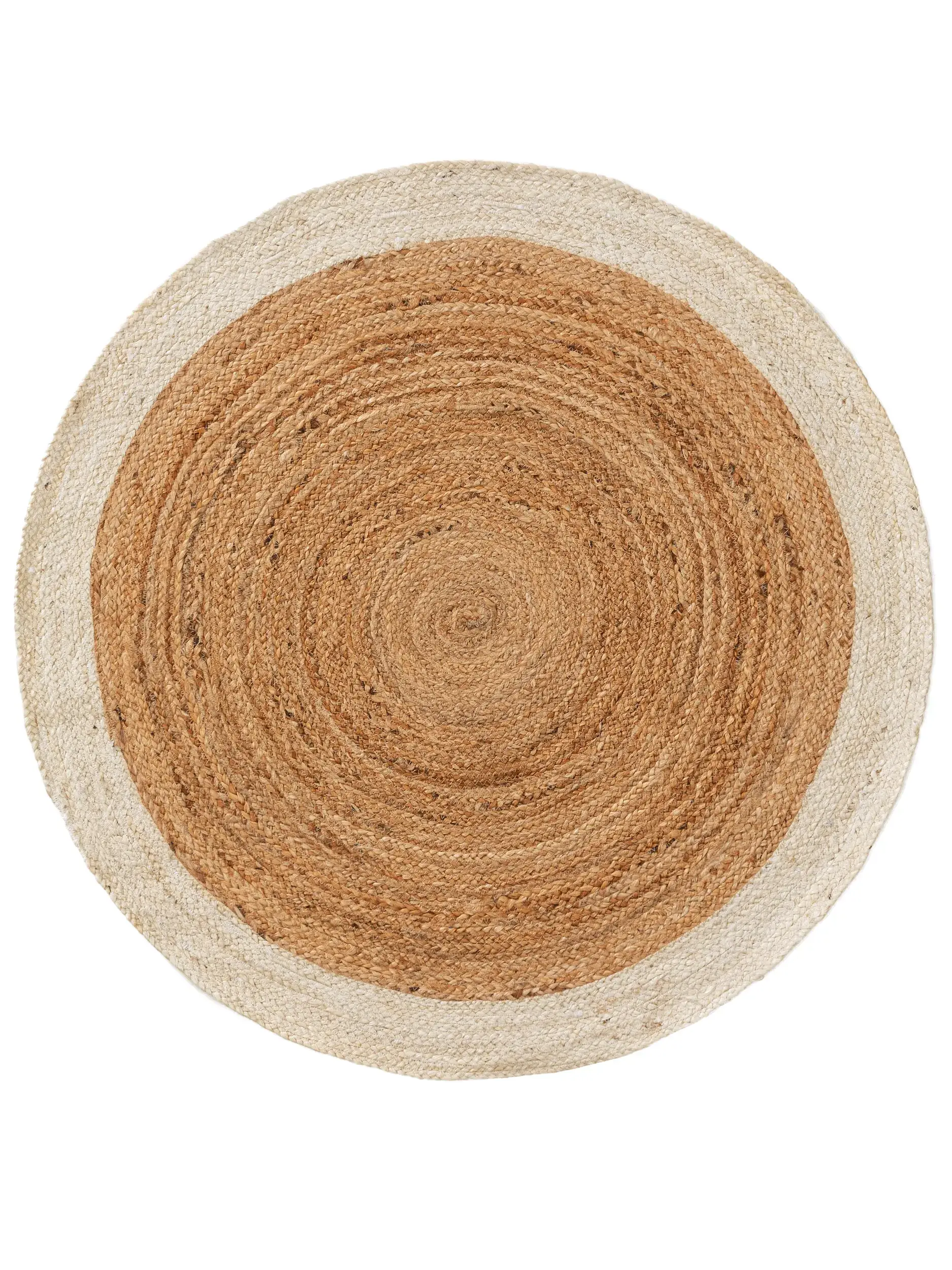 Tapijt van 100% Jute in Wit met een 100% Jute hoge pool van benuta pure