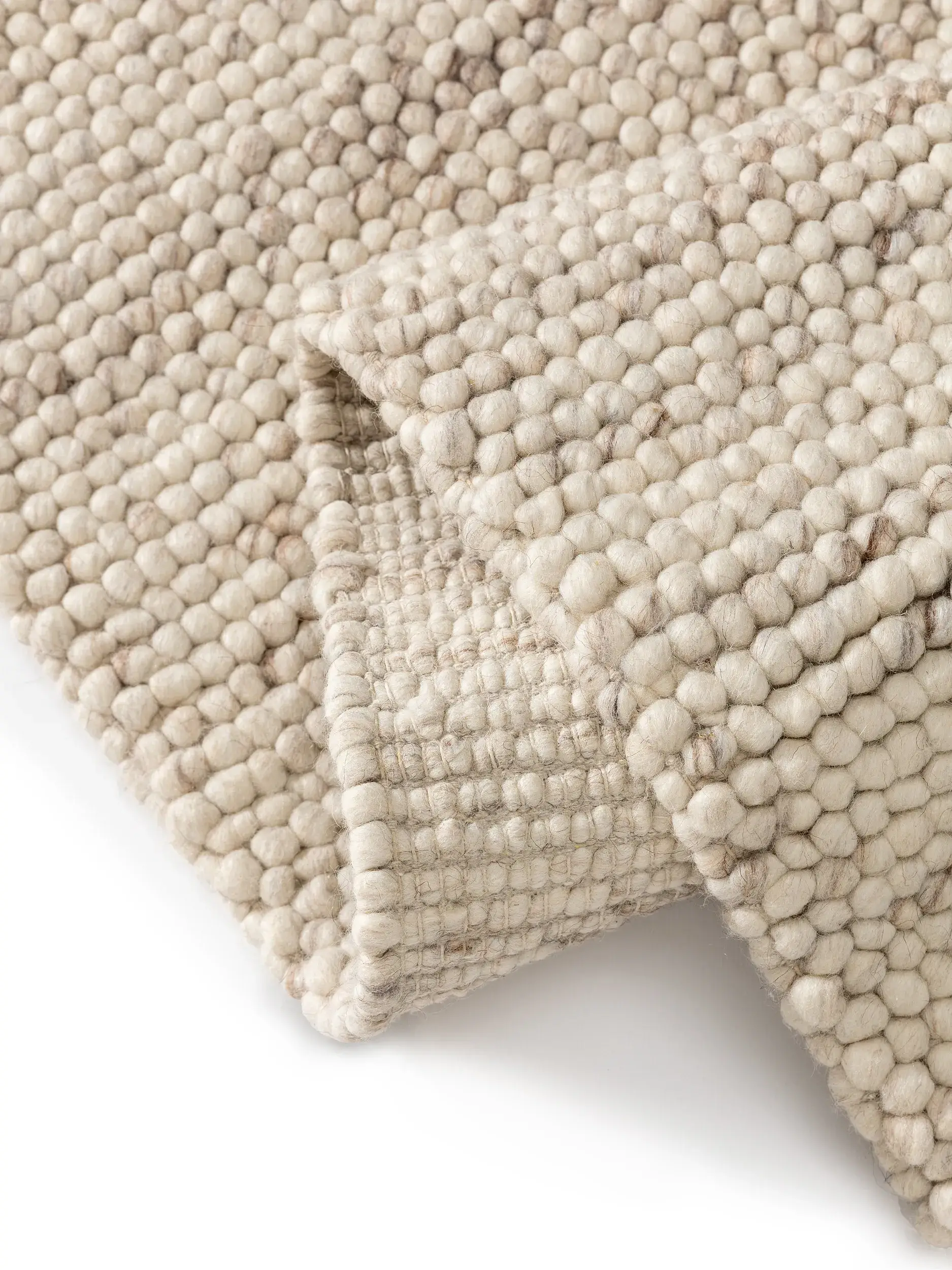 Teppich aus 70% Wolle, 30% Polyester in Beige mit 70% Wolle, 30% Polyester hohem Flor von benuta Pure