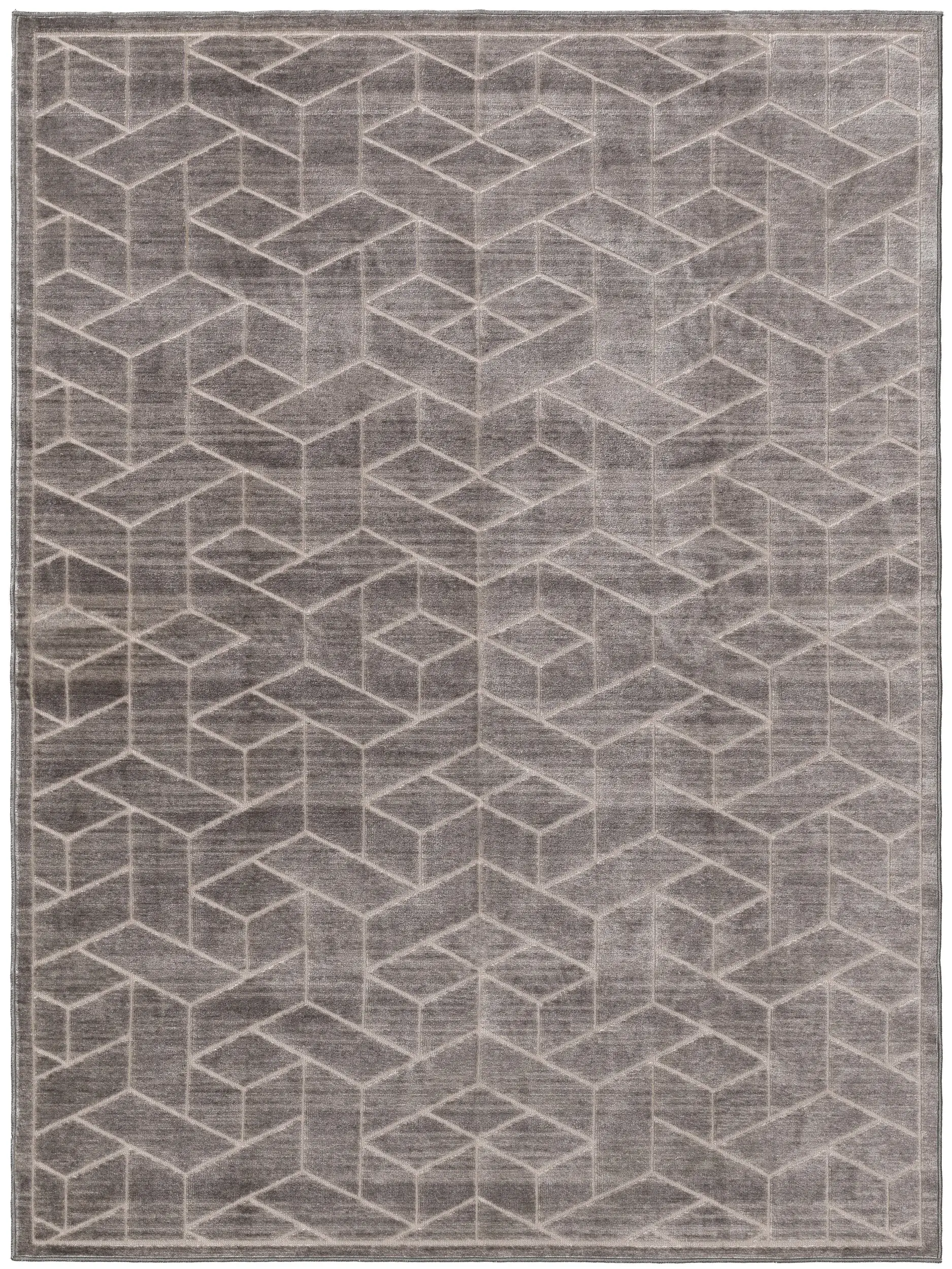 Rug made of 100% Polyester in Grey with a 100% Polyester high pile by benuta