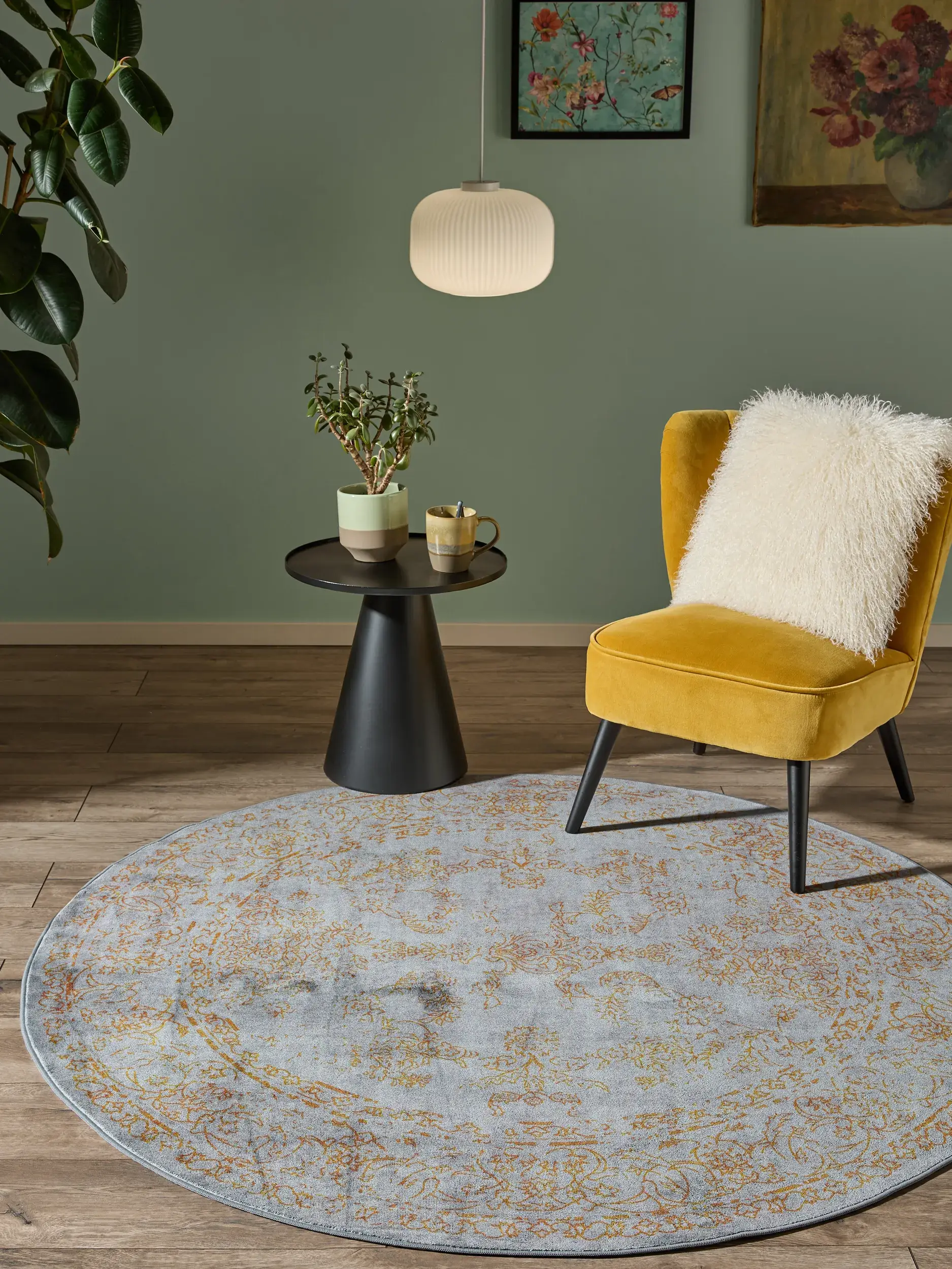 Rug made of 100% Polyester in Grey with a 100% Polyester high pile by benuta Nest