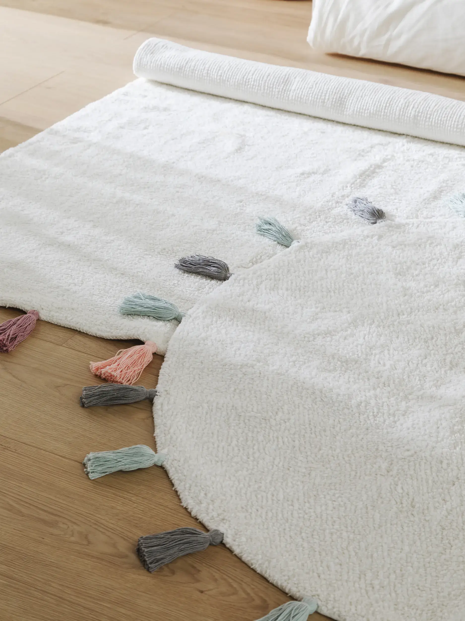 Tappeto di 100% Cotone in Bianco con pelo alto 100% Cotone da Lytte