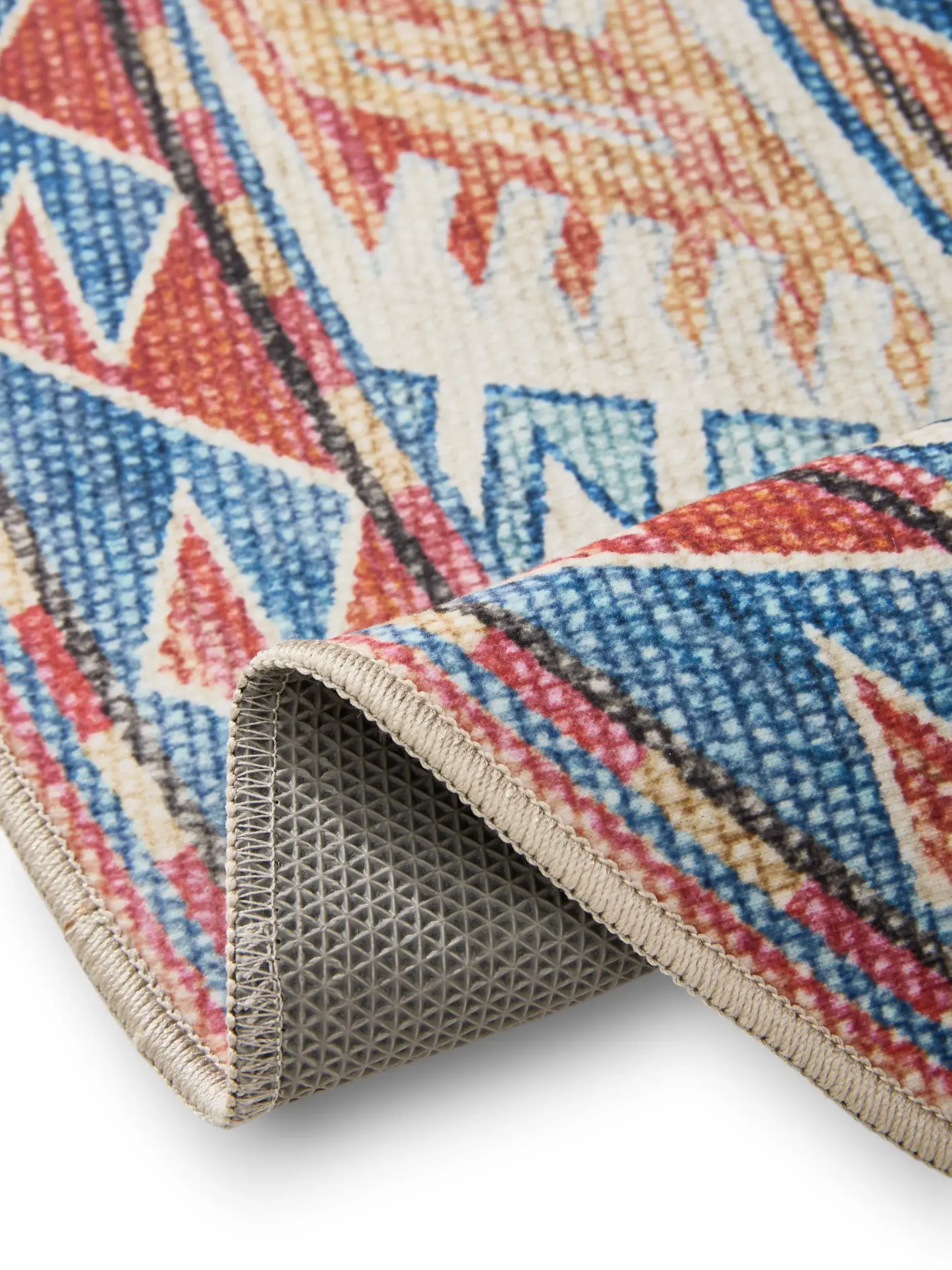Rug made of 100% Polyester in Blue with a 100% Polyester high pile by benuta Basic