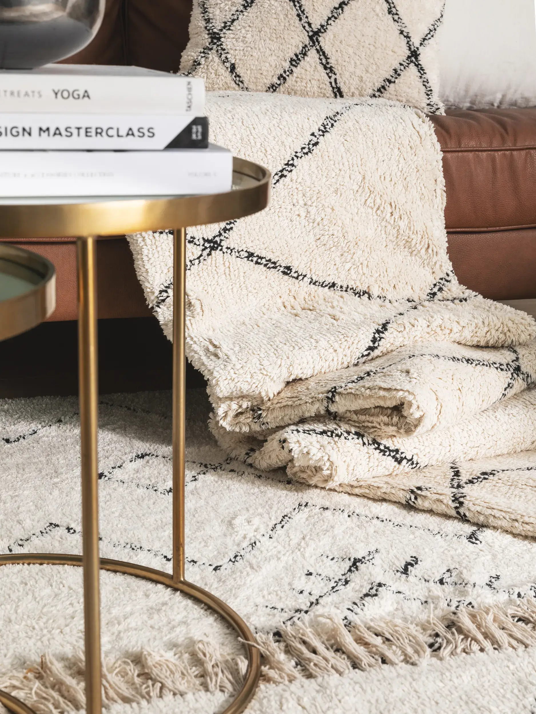 Teppich aus 100% Baumwolle in Beige mit 100% Baumwolle hohem Flor von benuta Nest