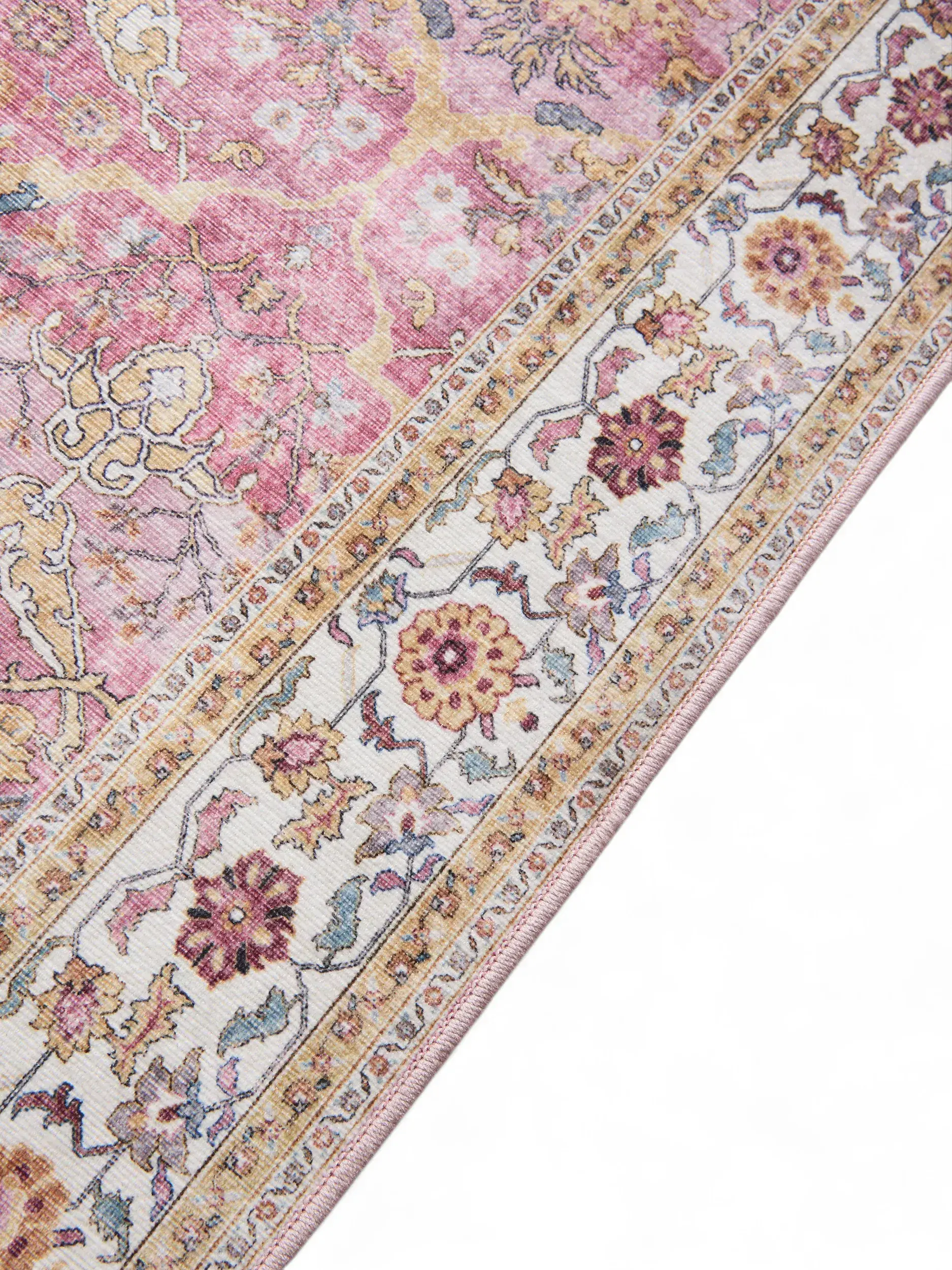 Rug made of 100% Polyester in Pink with a 100% Polyester high pile by benuta Pop