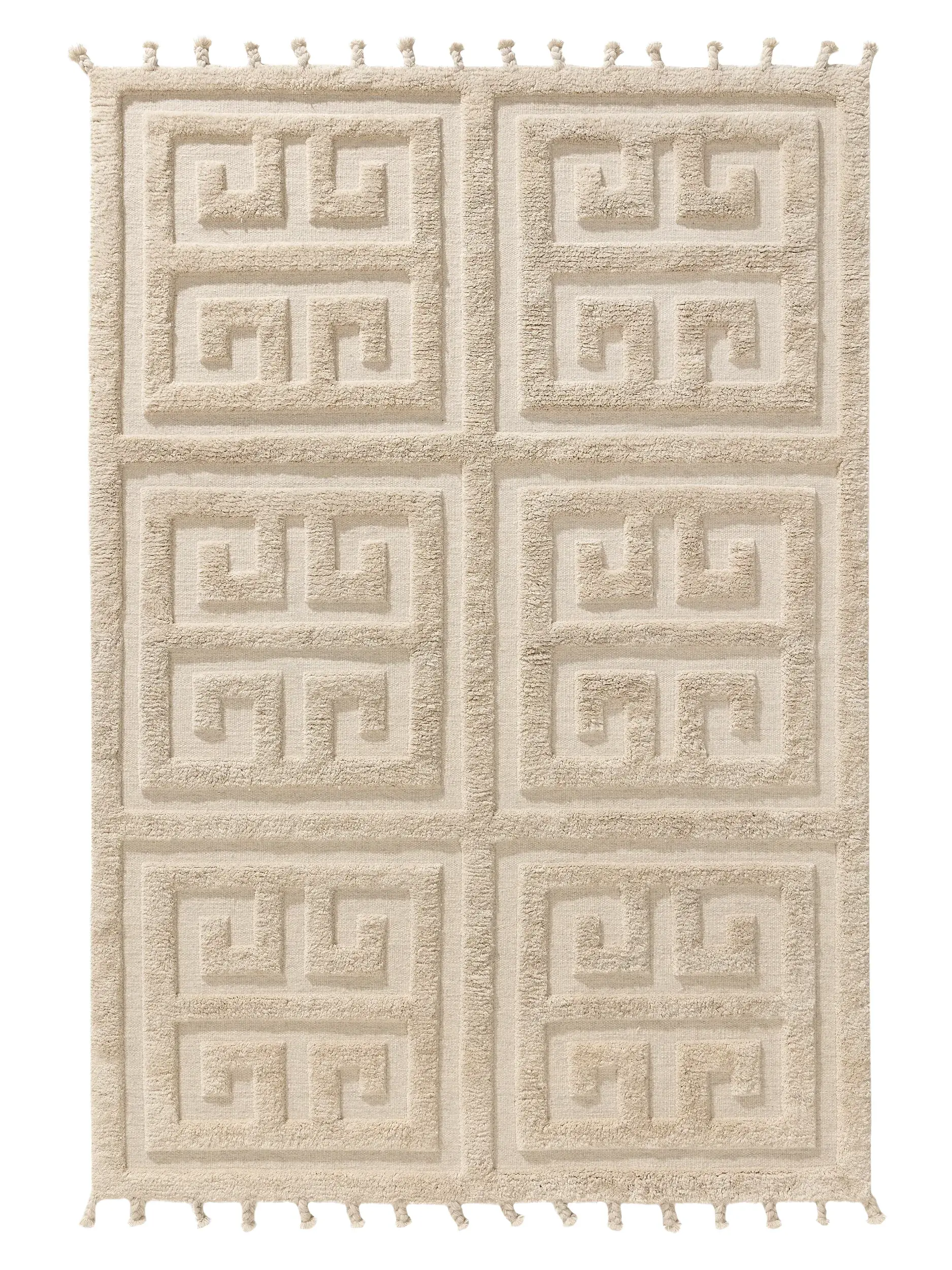 Tæppe af 100% Uld (fra New Zealand) i Beige med 100% Uld (fra New Zealand) høj luv fra benuta Finest