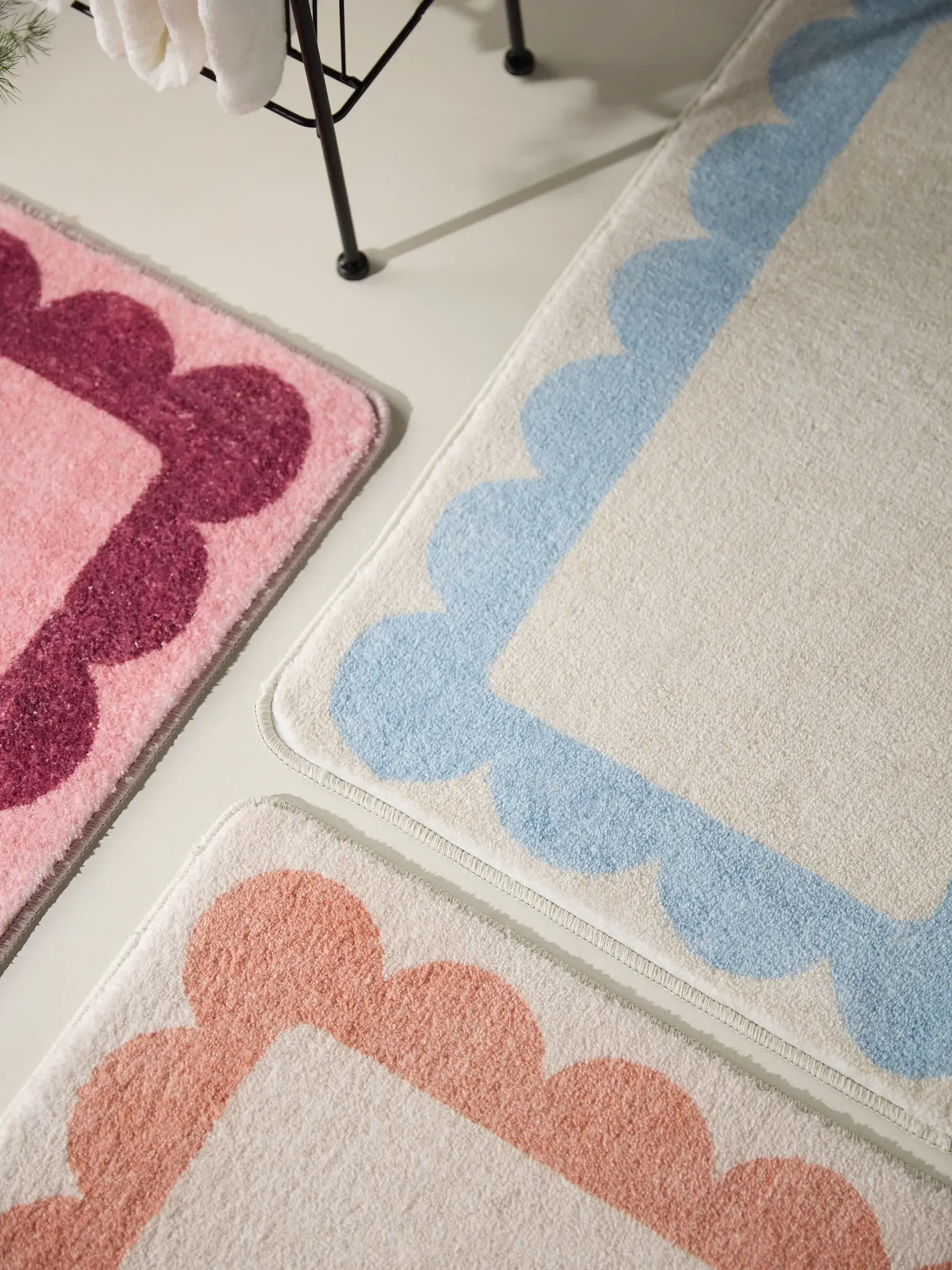 Alfombrilla de baño Frame Naranja con diseño de Borde en 100% Poliéster de benuta POP