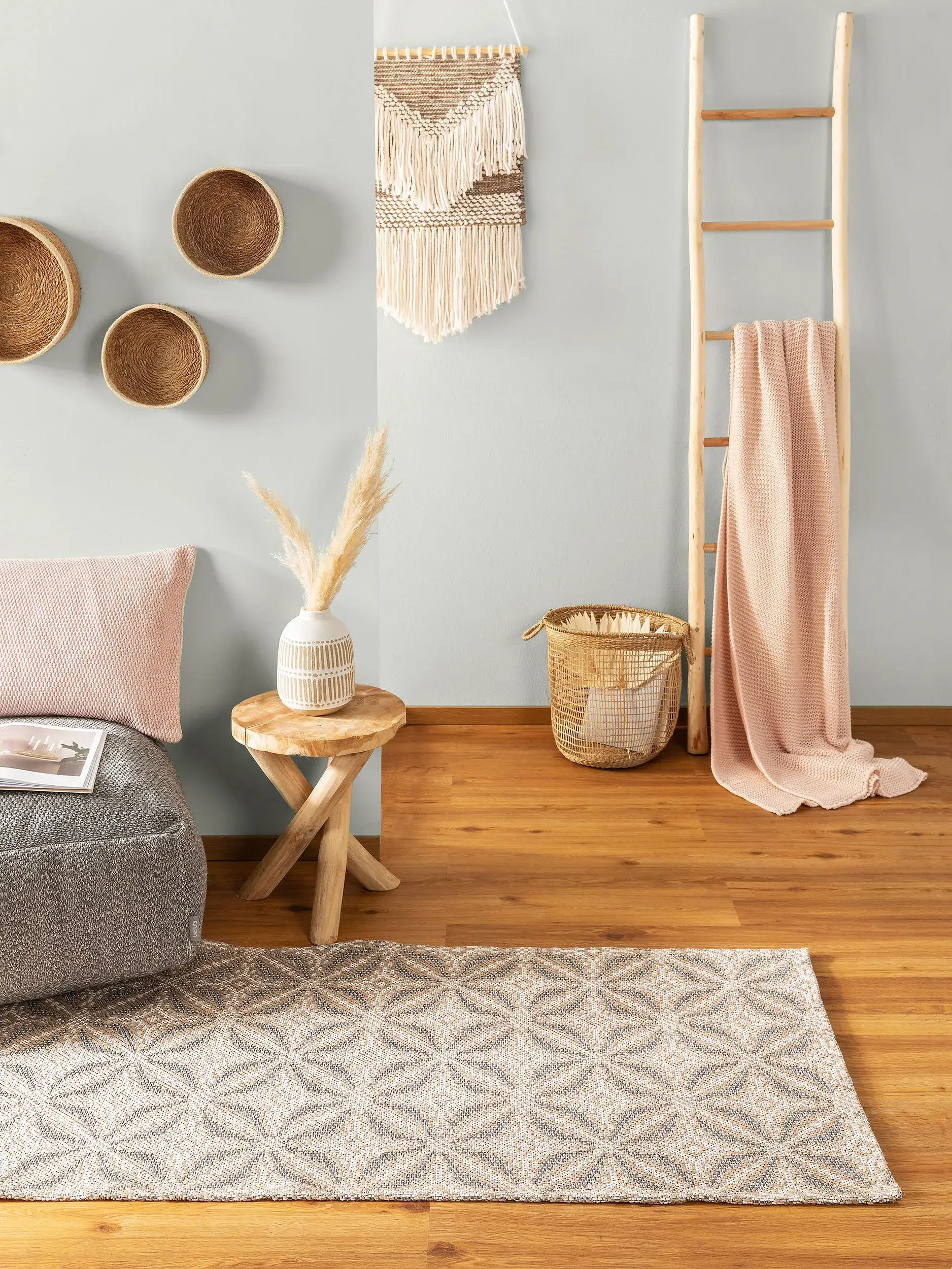 Teppich aus 100% Baumwolle in Beige mit 100% Baumwolle hohem Flor von benuta Nest