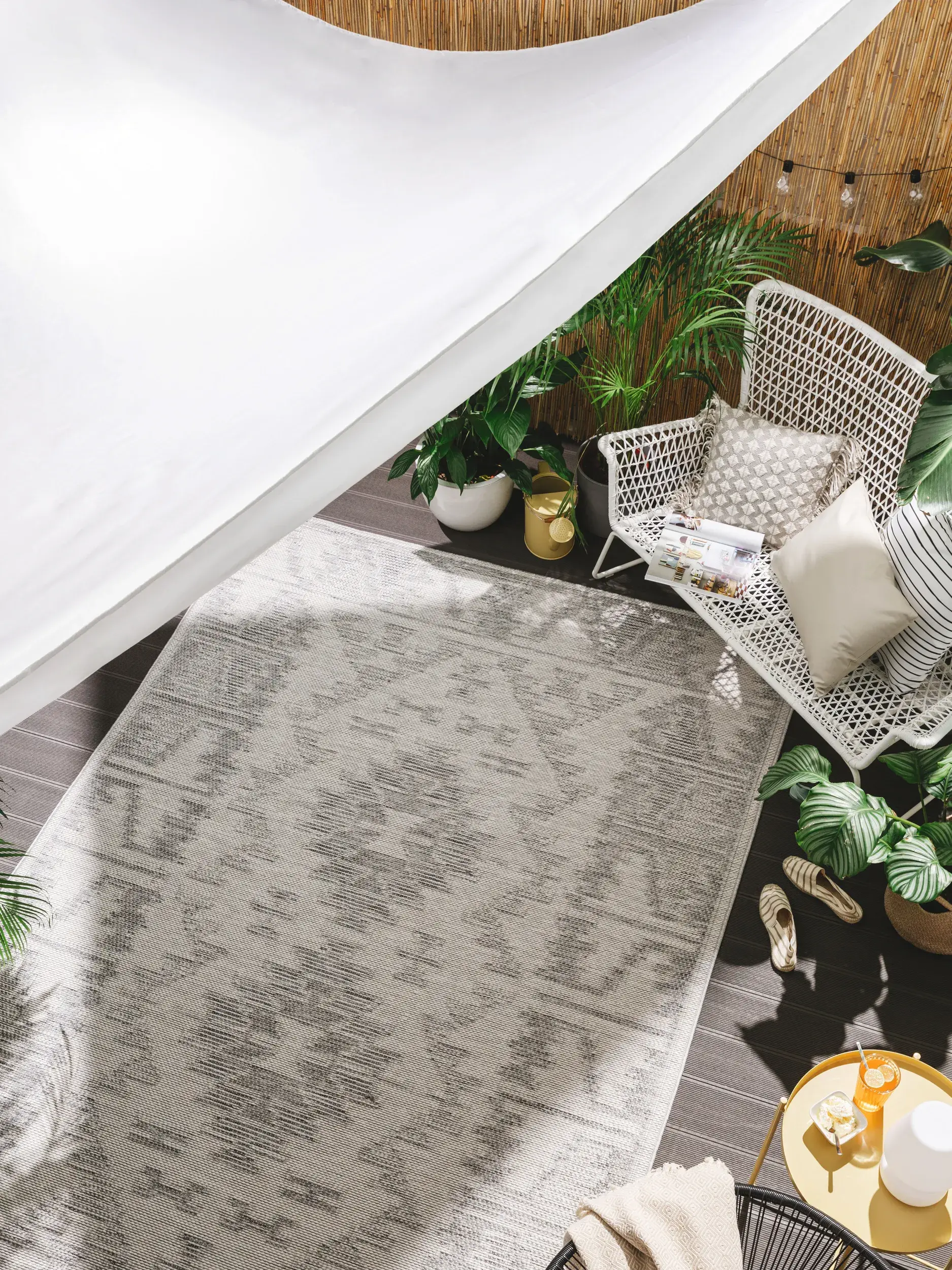 Teppich aus 100% Polypropylen in Grau mit 100% Polypropylen hohem Flor von benuta Nest