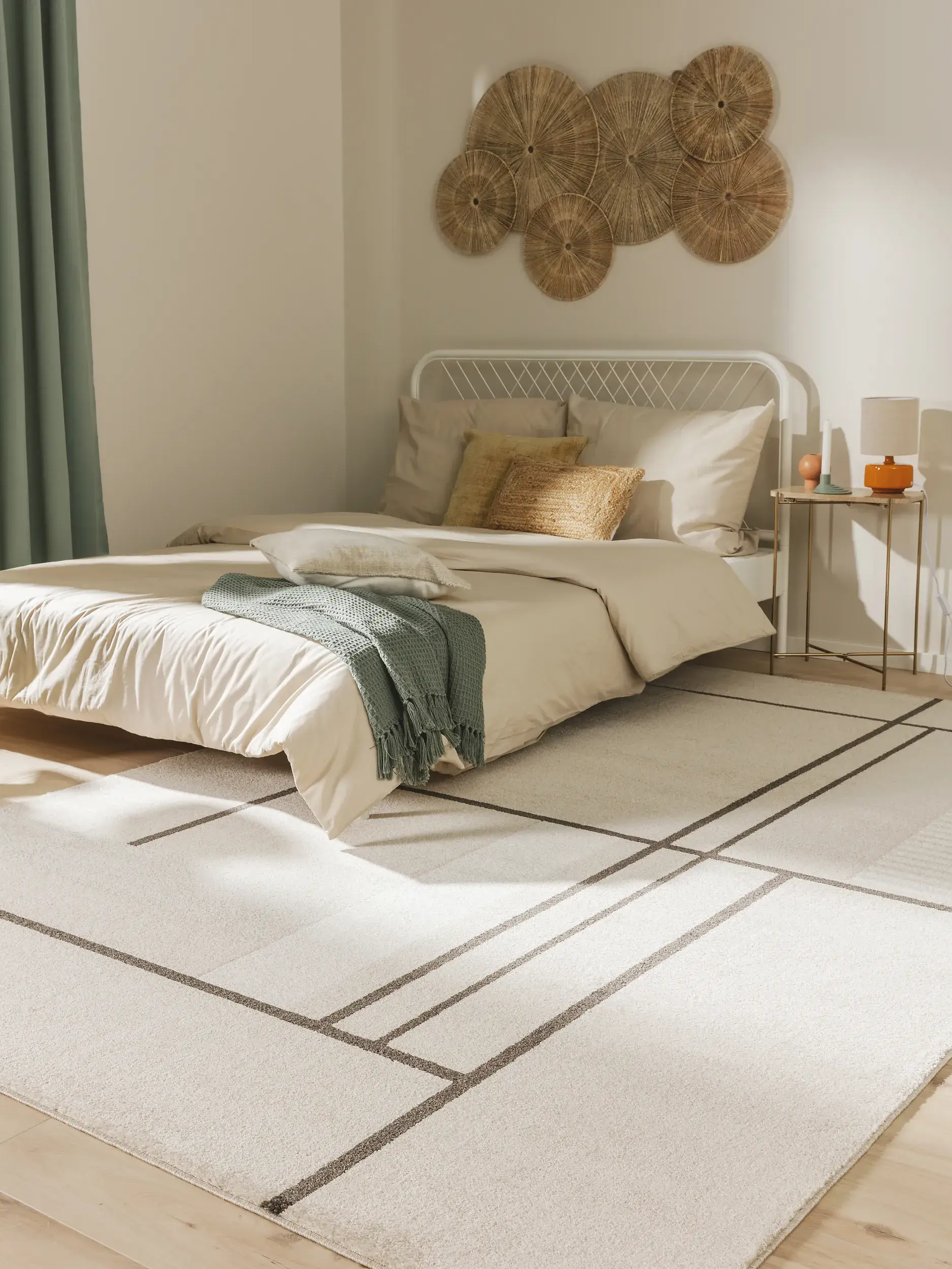 Teppich aus 100% Polypropylen in Schwarz/Weiß mit 100% Polypropylen hohem Flor von benuta Pop