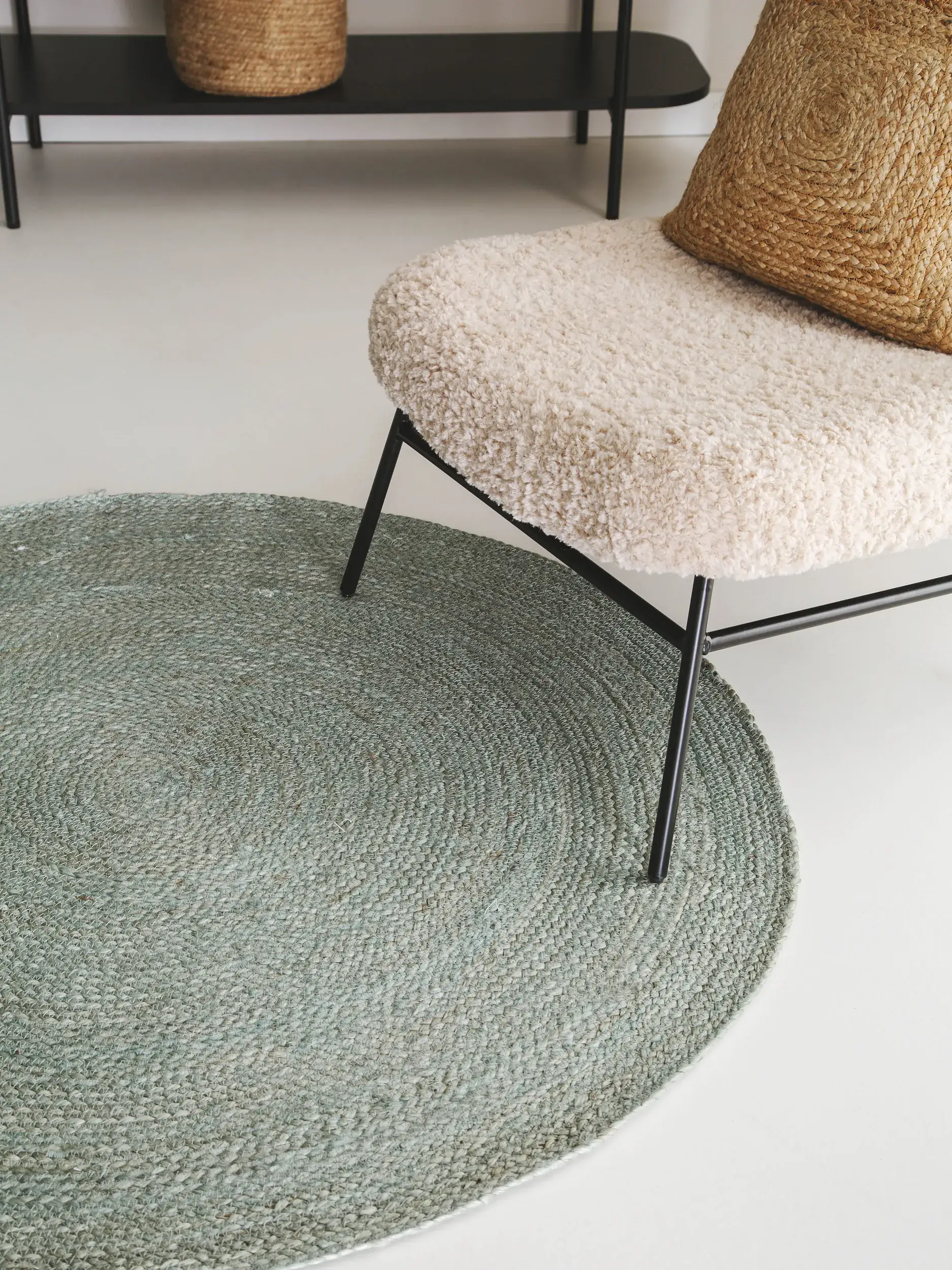 Alfombra Jutta de 100% Yute en Verde de benuta pure
