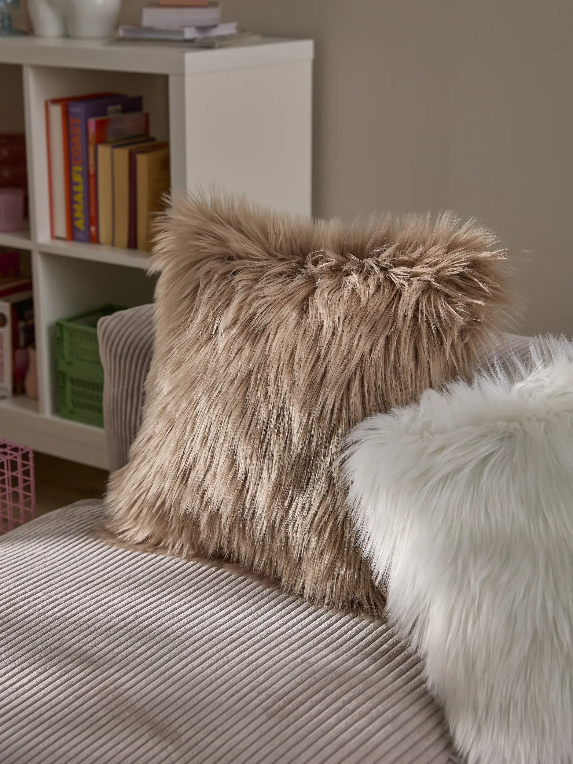 Kissen Nanuk Beige i Einfarbig-design laget av 70 % polyakryl, 30 % polyester fra benuta Pop