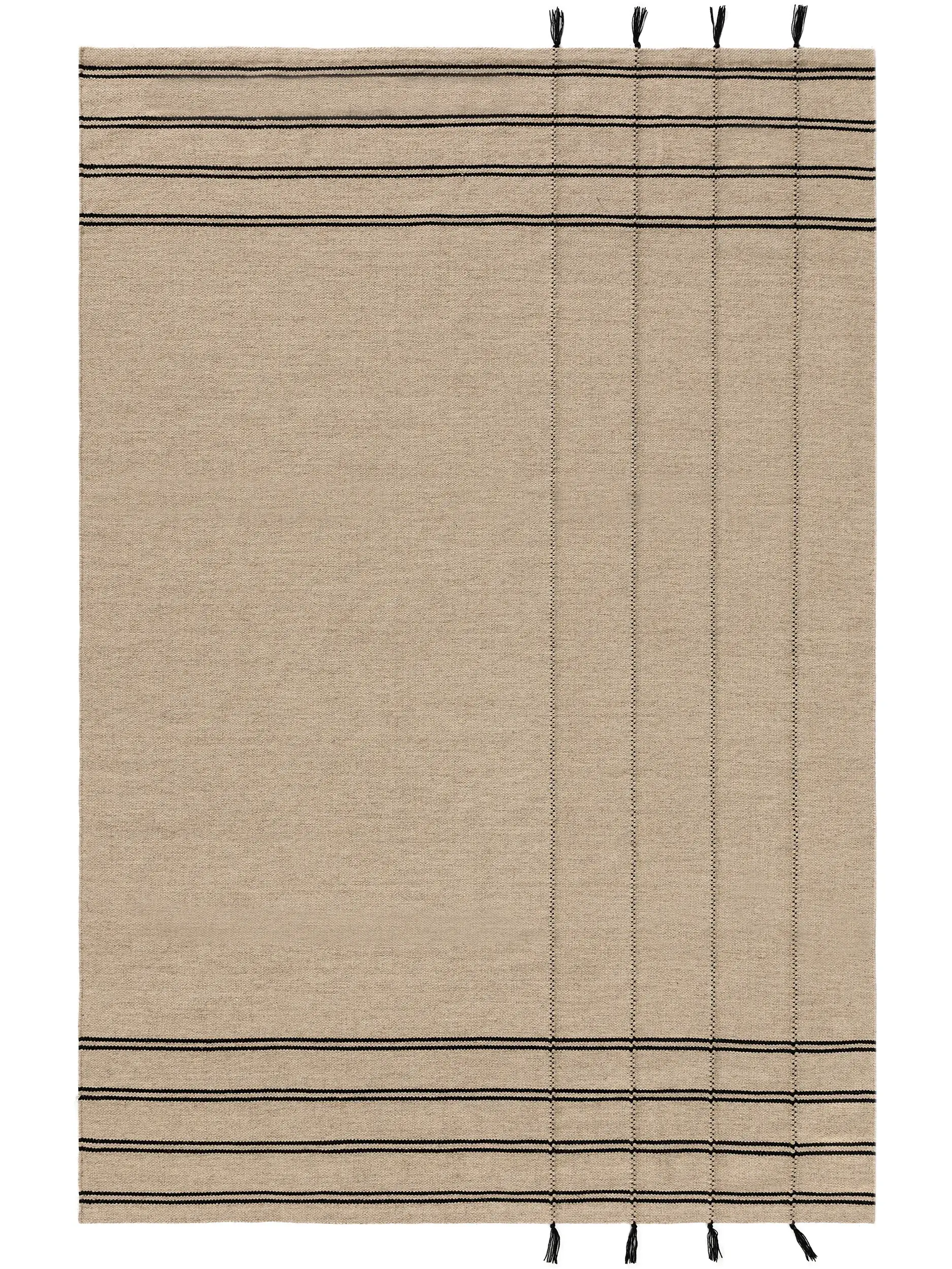 Wollteppich Kambiz Beige/Schwarz von 