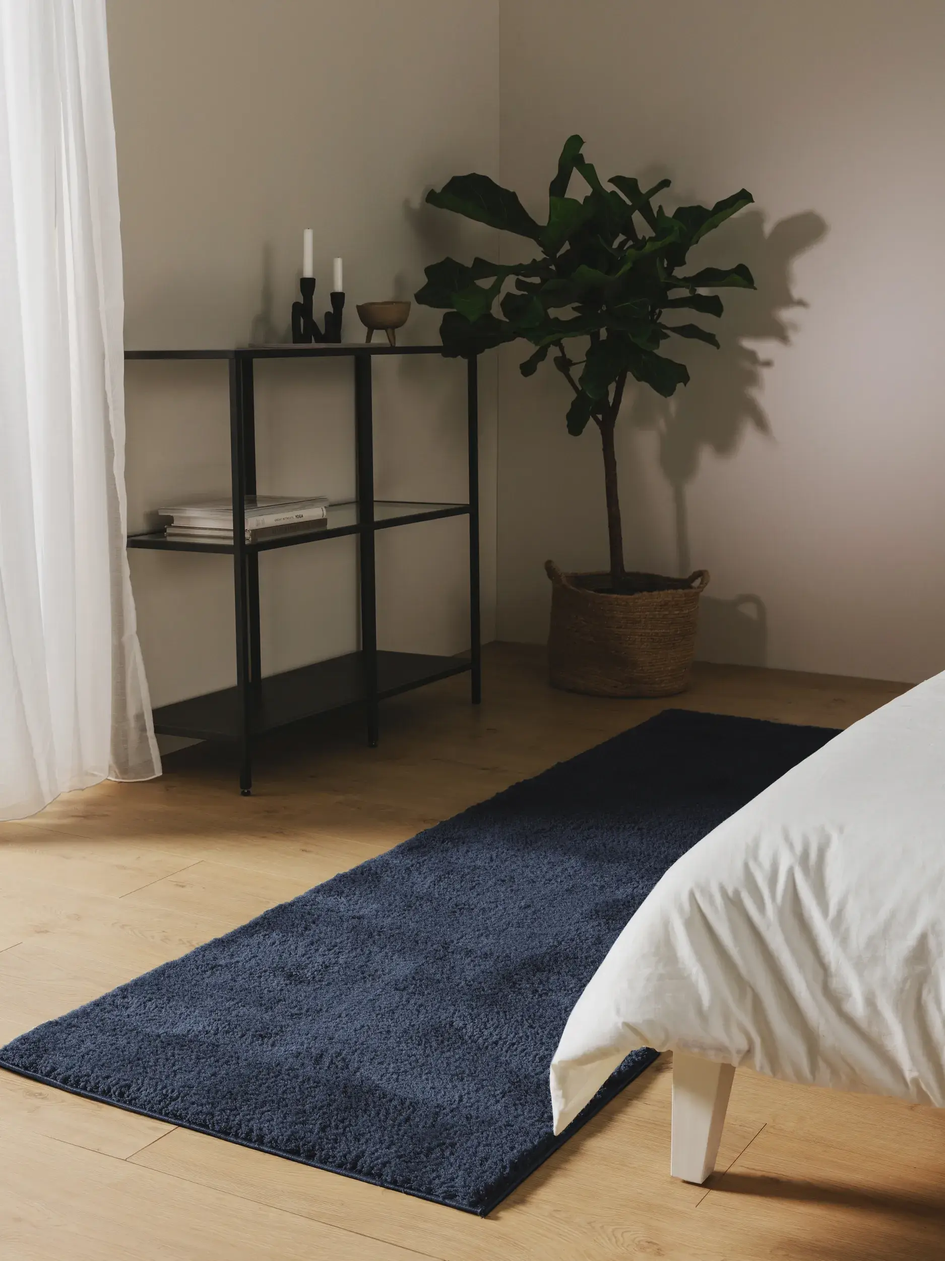 Teppich aus 100% Polyester (Microfiber) in Blau mit 100% Polyester (Microfiber) hohem Flor von benuta Nest