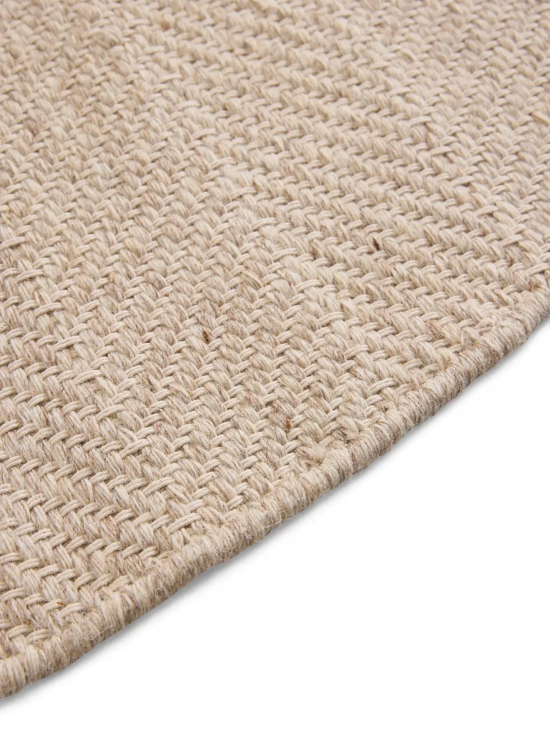 Teppich aus 60% Wolle, 20% Baumwolle, 20% Polyester in Beige mit 60% Wolle, 20% Baumwolle, 20% Polyester hohem Flor von benuta Pure