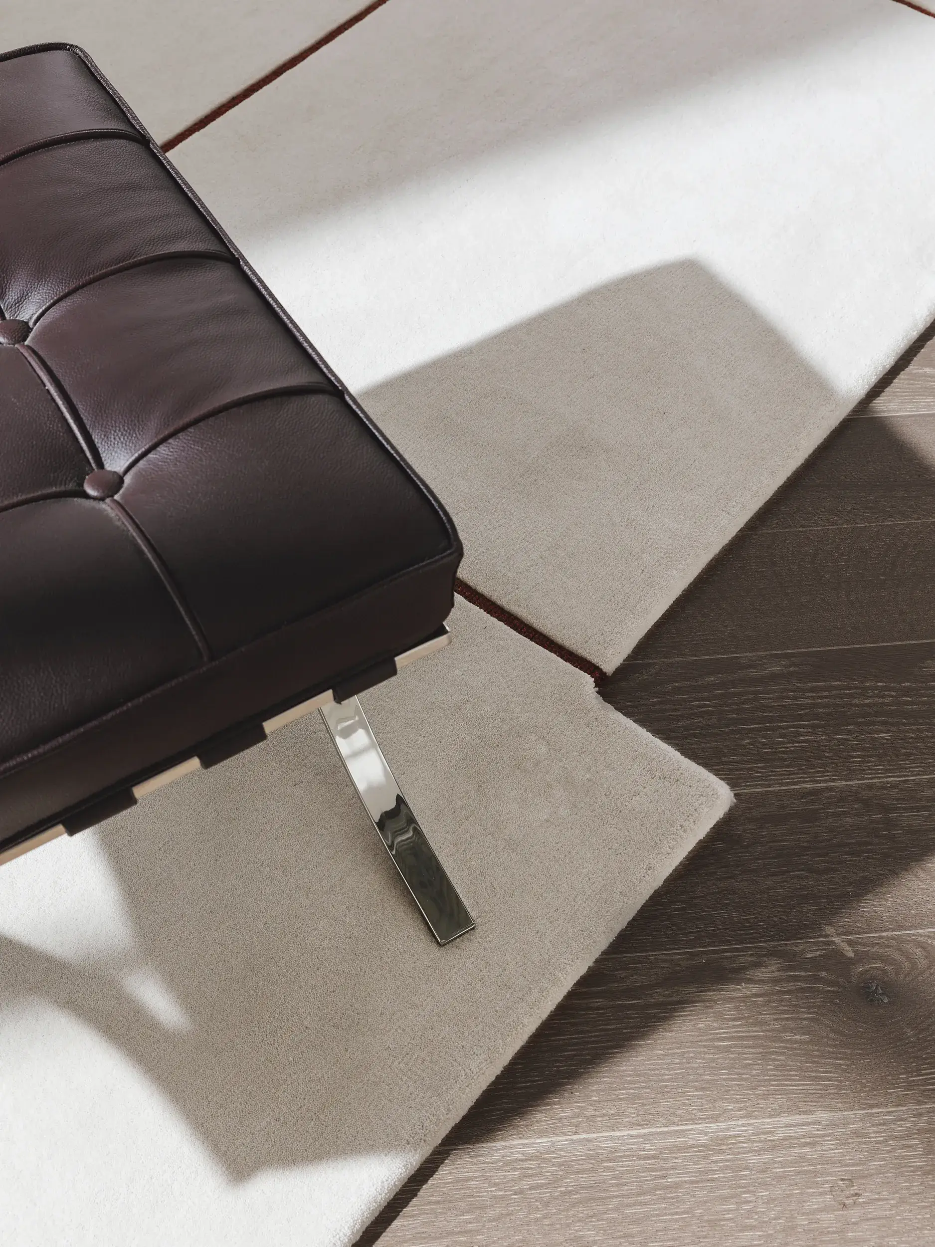Teppich aus 100% Wolle in Beige mit 100% Wolle hohem Flor von benuta Finest