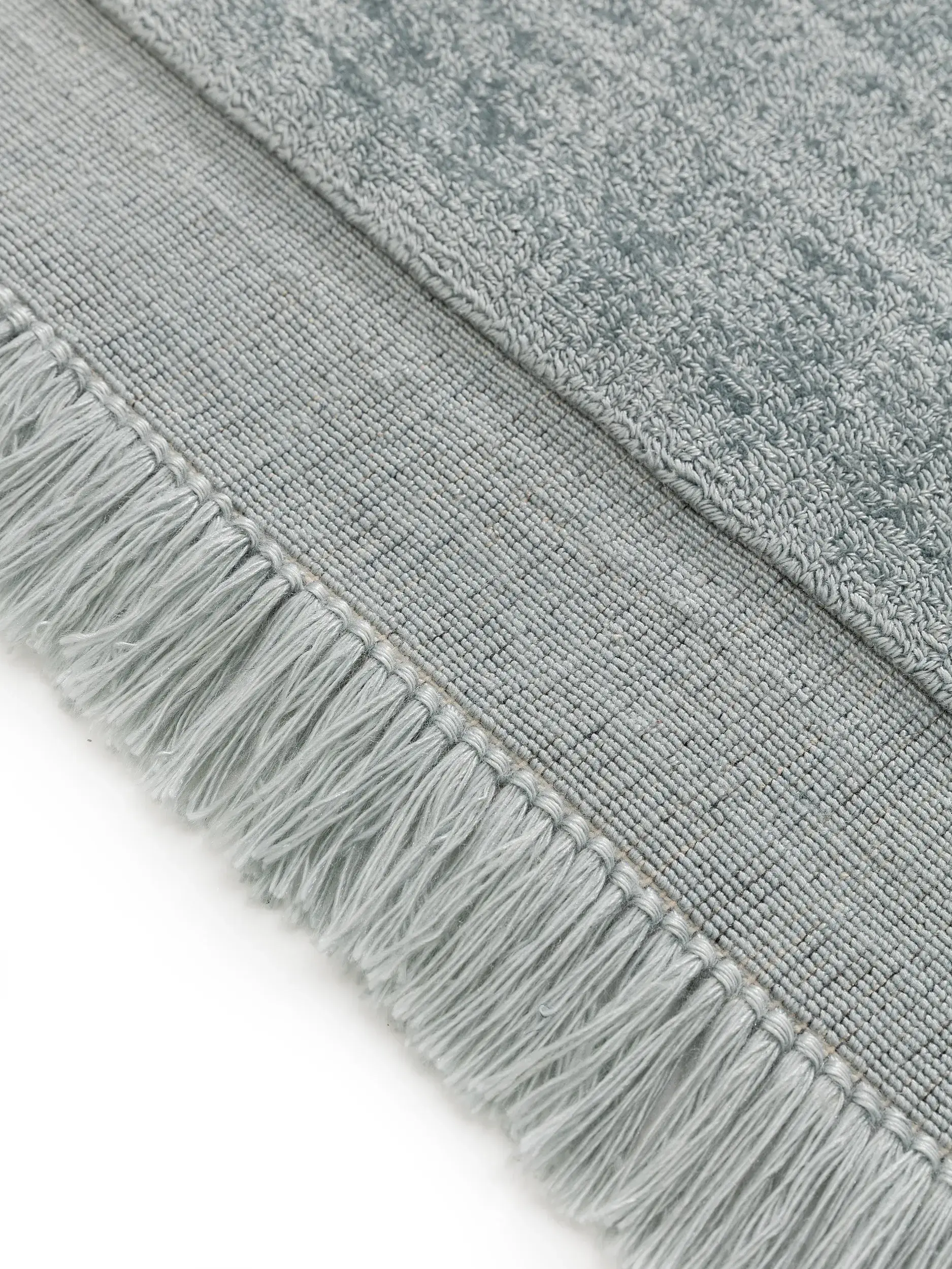 Teppich aus 80% Polyester, 20% Baumwolle in Türkis mit 80% Polyester, 20% Baumwolle hohem Flor von benuta Pure