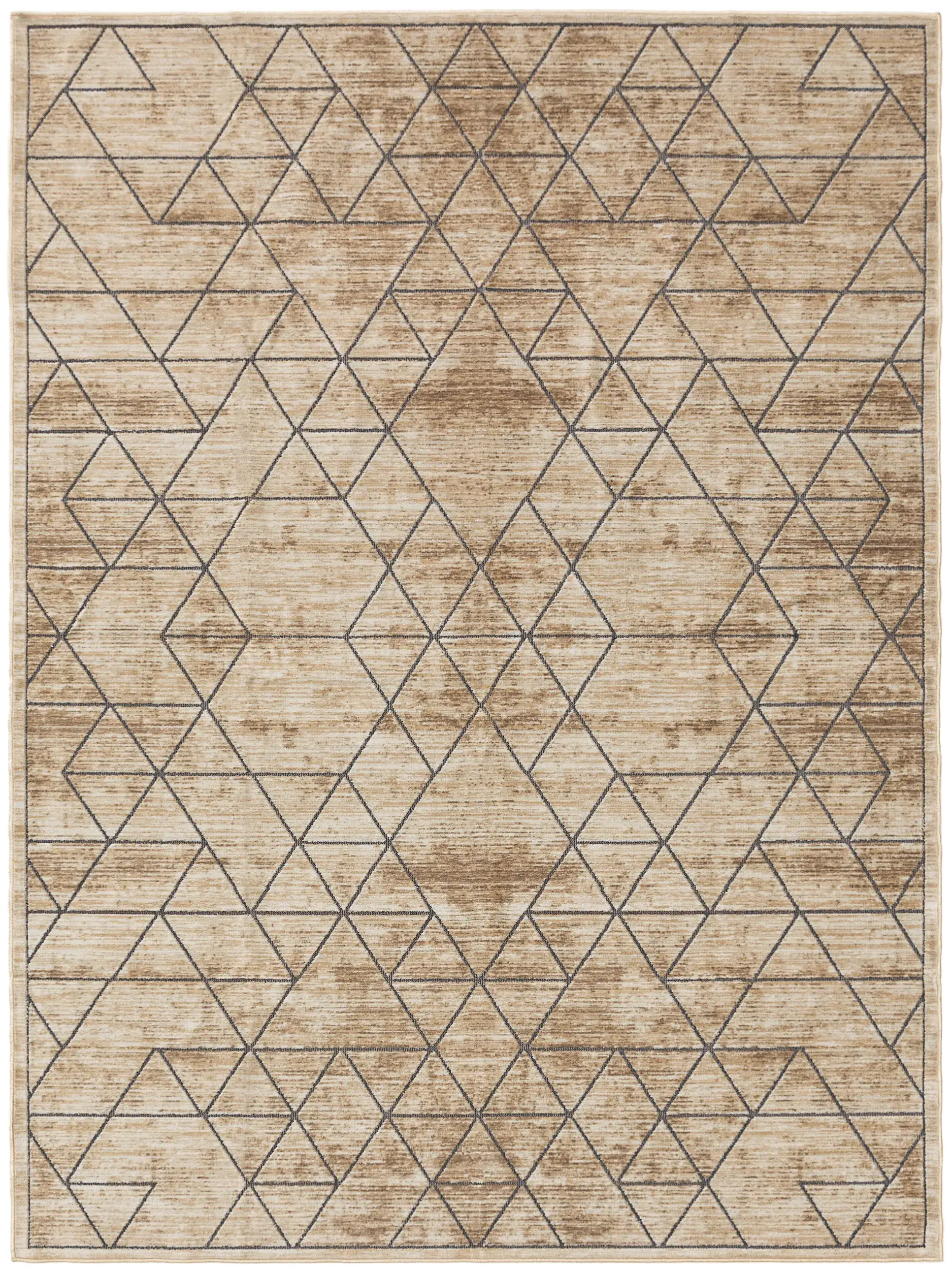 Rug made of 100% Polyester in Beige with a 100% Polyester high pile by benuta