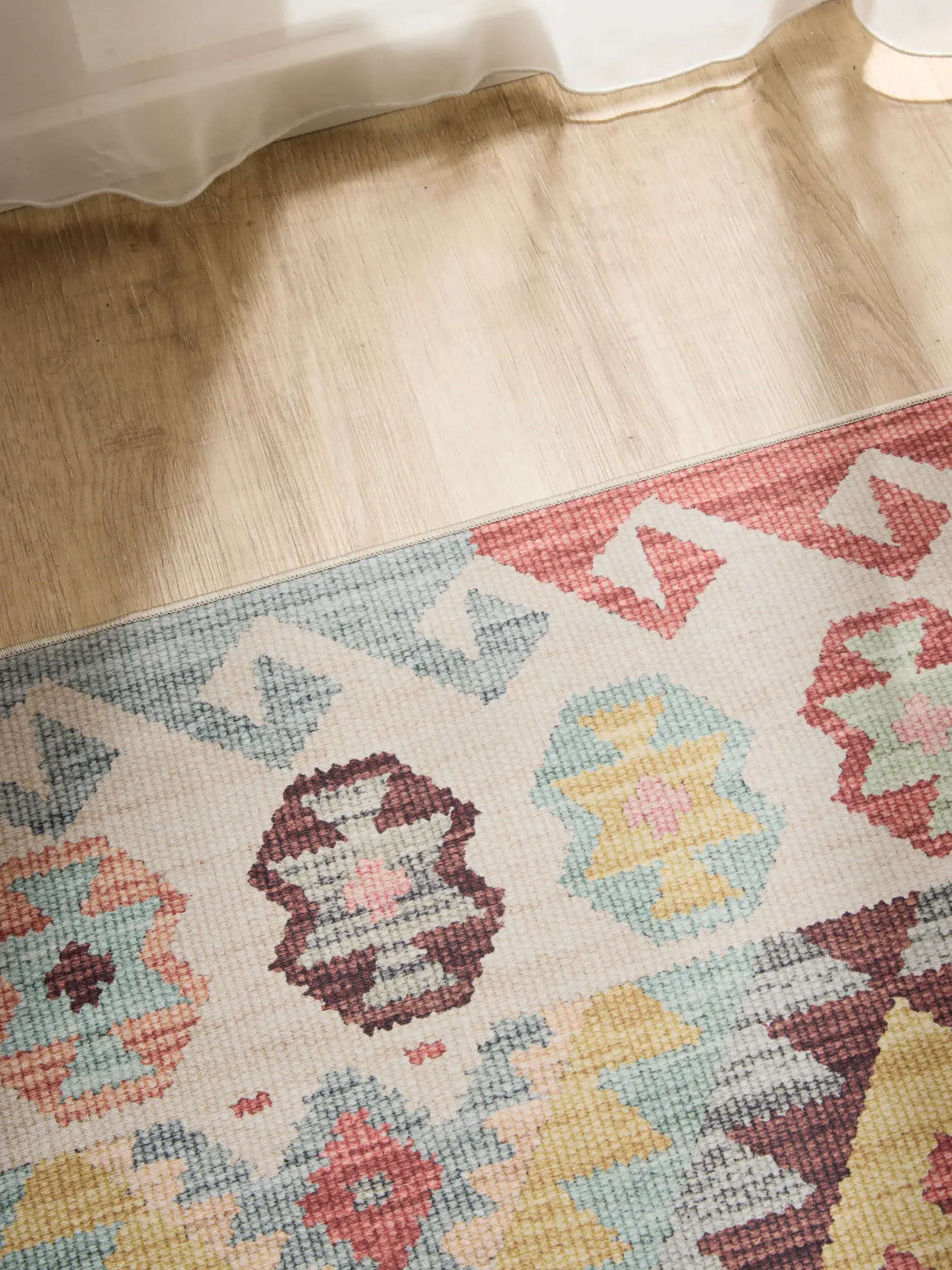 Rug made of 100% Polyester in Multicolour with a 100% Polyester high pile by benuta Basic