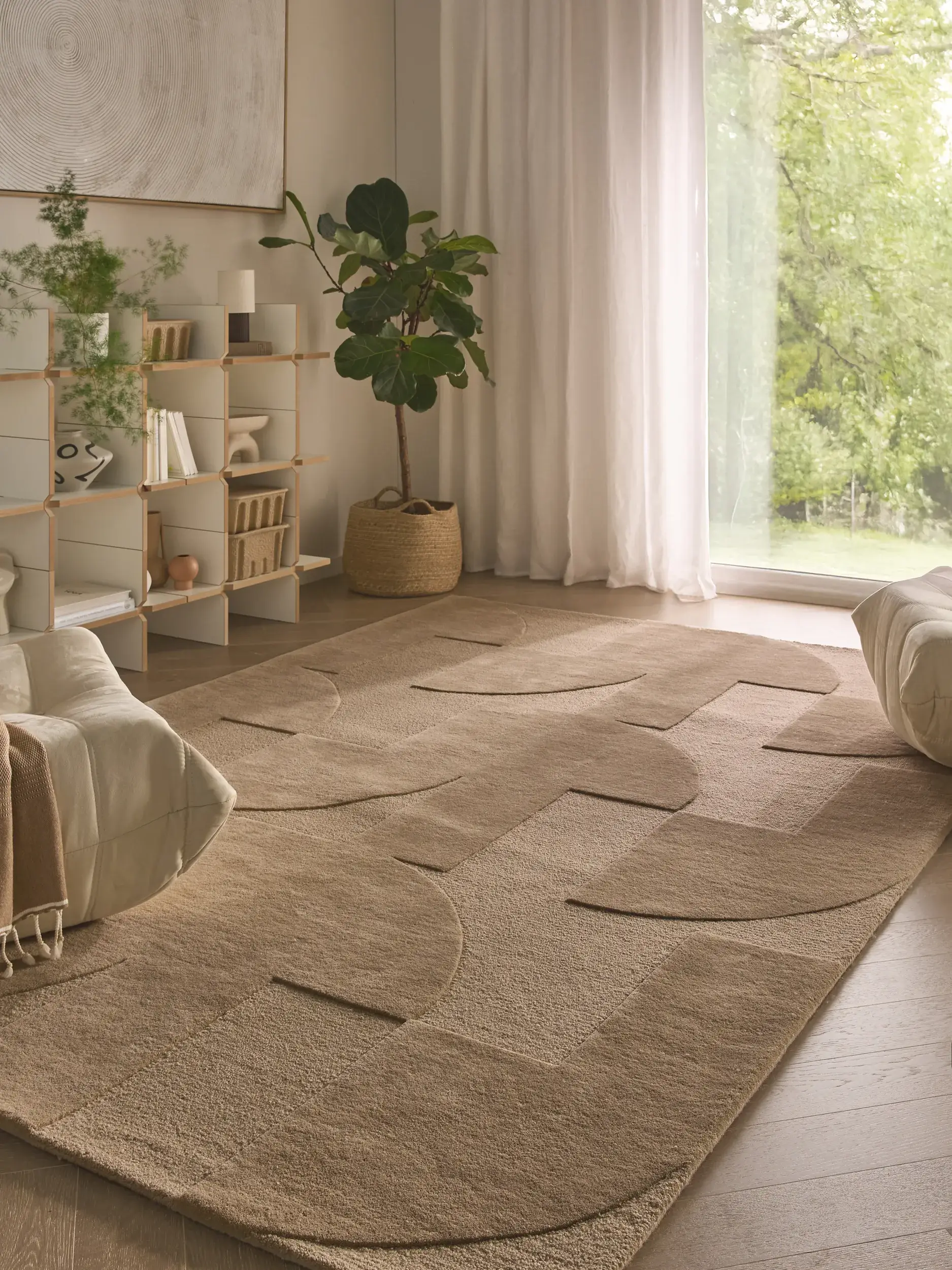Teppich Logan aus 100% Wolle in Beige von benuta Pure