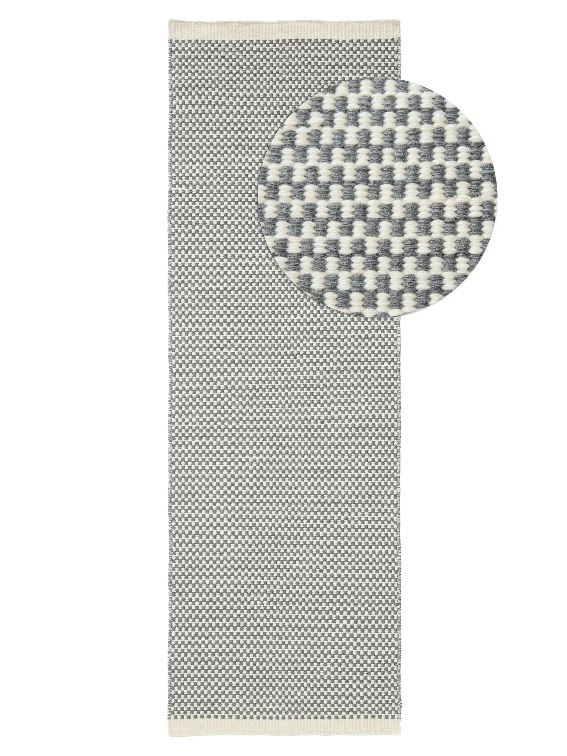Teppich aus 100% Wolle (aus Neuseeland) in Grau mit 100% Wolle (aus Neuseeland) hohem Flor von benuta Pure