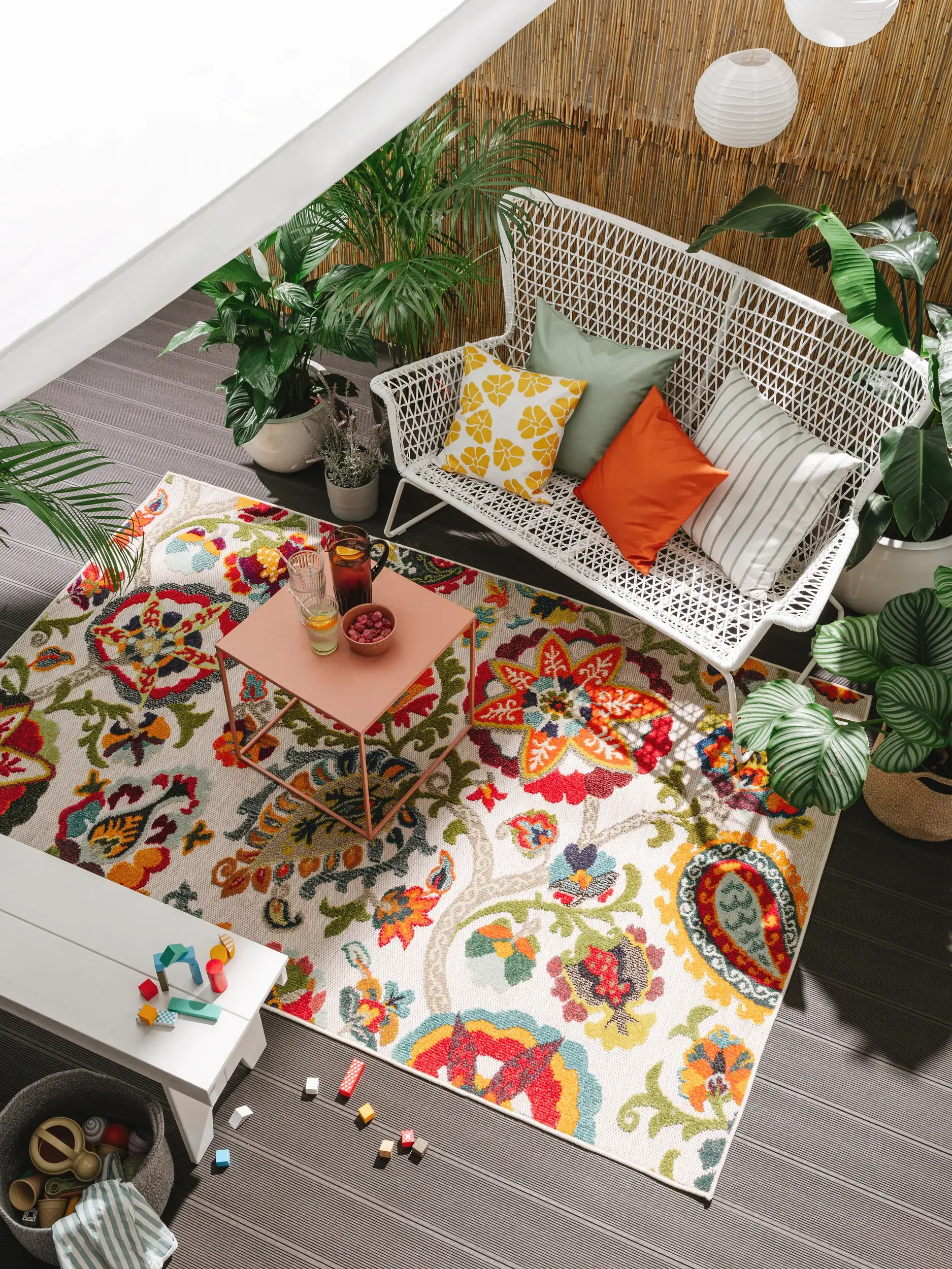 Rug made of 100% Polypropylen in Multicolour with a 100% Polypropylen high pile by benuta Nest