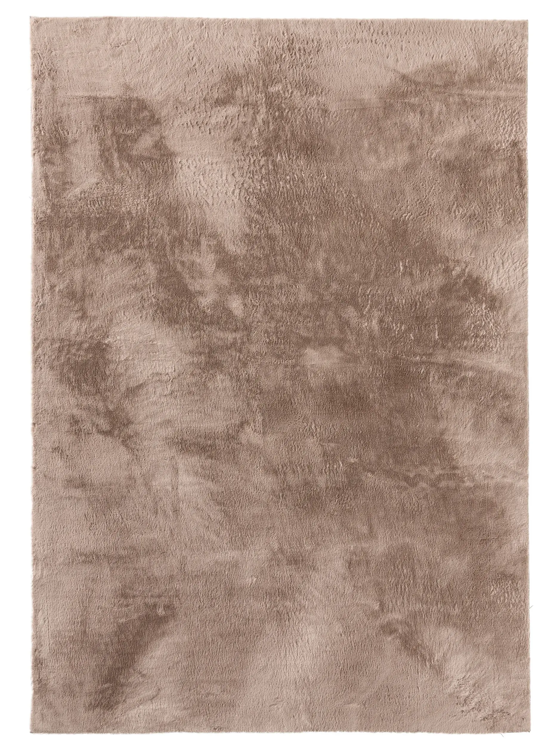 Tapete de 100% Polyester em Taupe com pelo de 100% Polyester de altura da benuta Basic