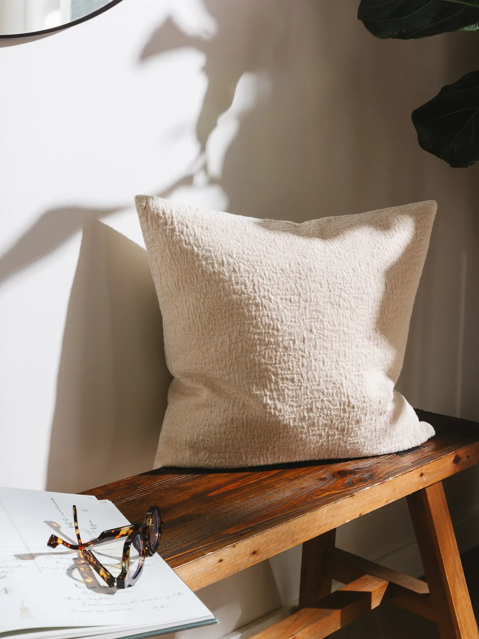 Örngott Carmo Creme med Enfärgad-design i 100% Bomull från benuta