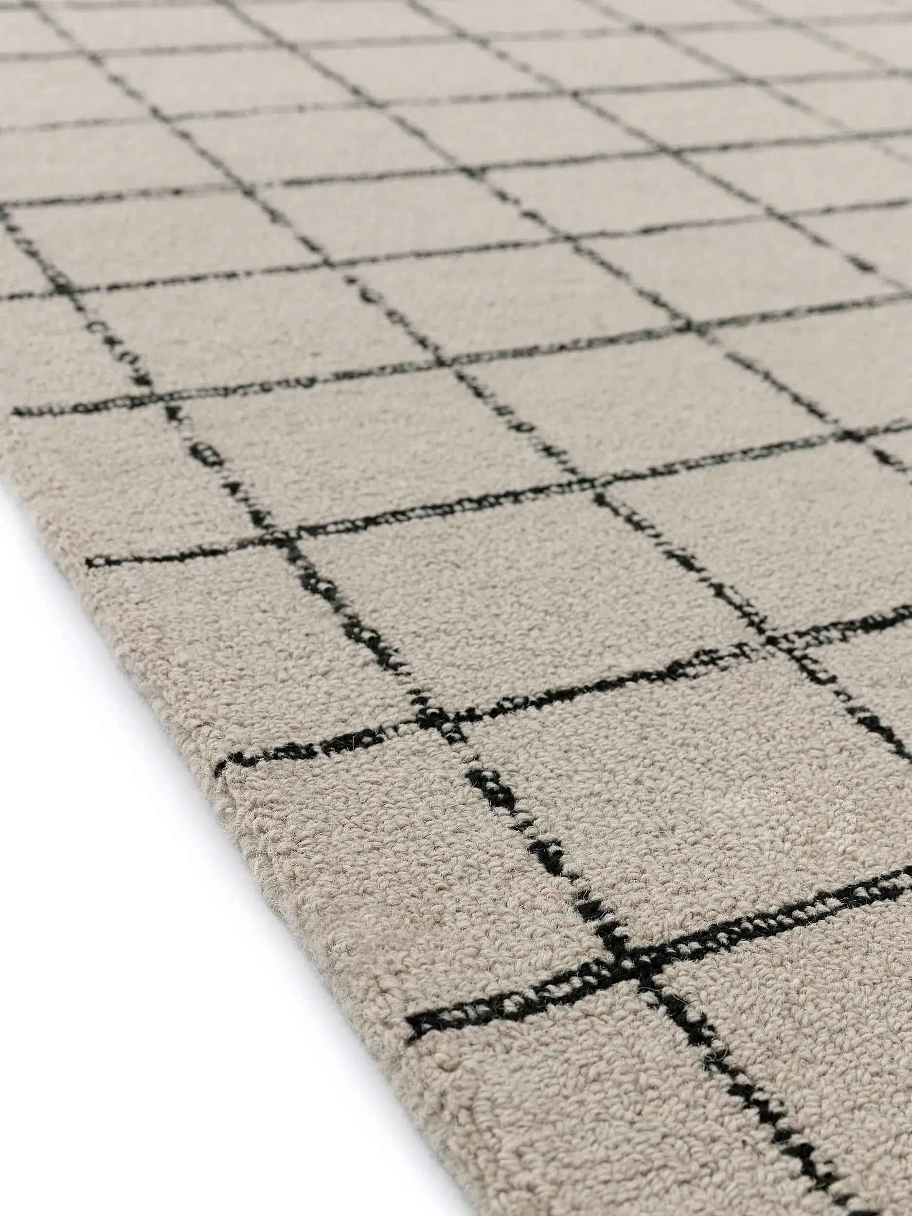 Teppich aus 100% Wolle in Taupe mit 100% Wolle hohem Flor von benuta Pop